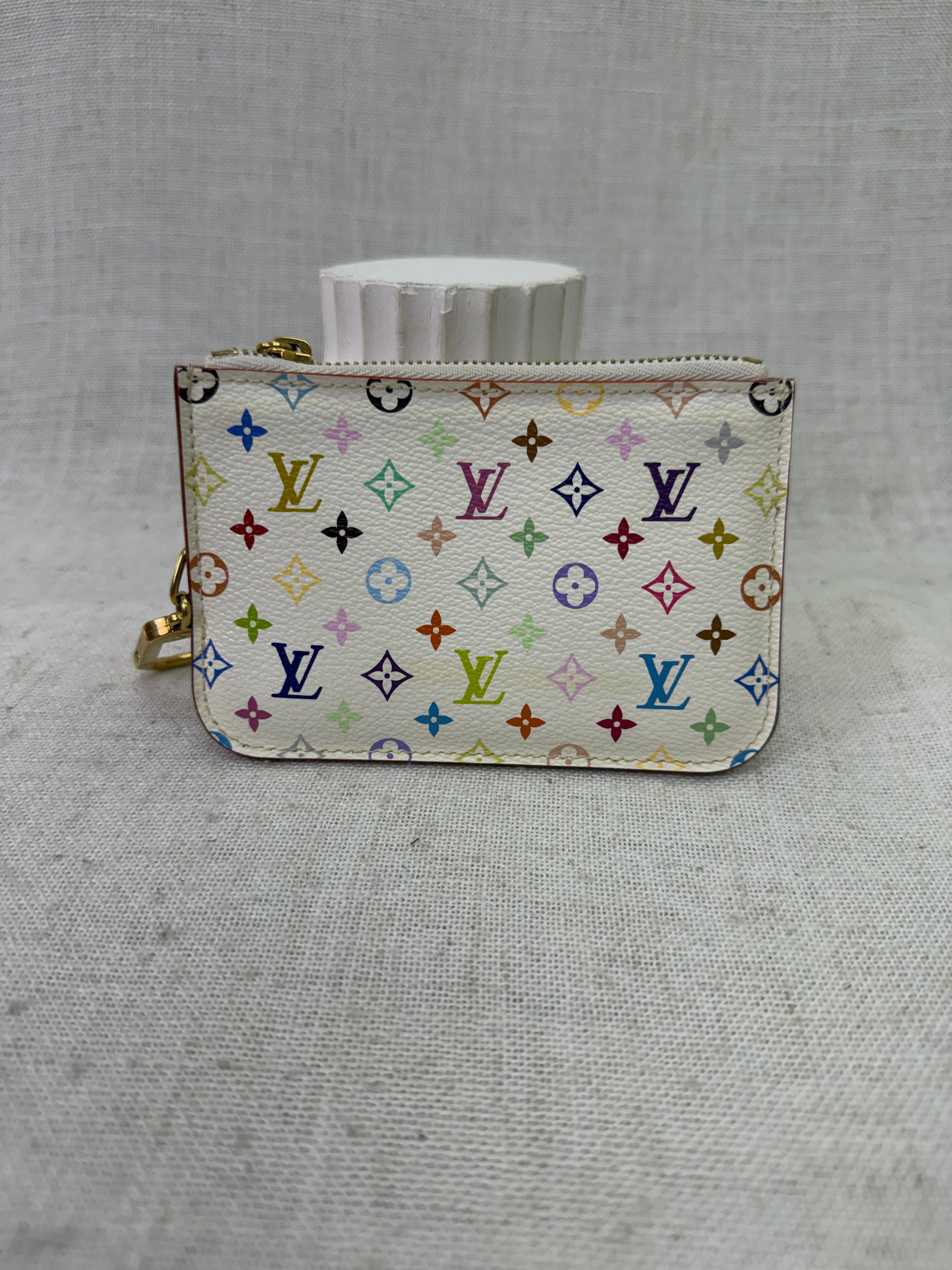 Louis Vuitton White Multicolor Monogram Pochette Cles