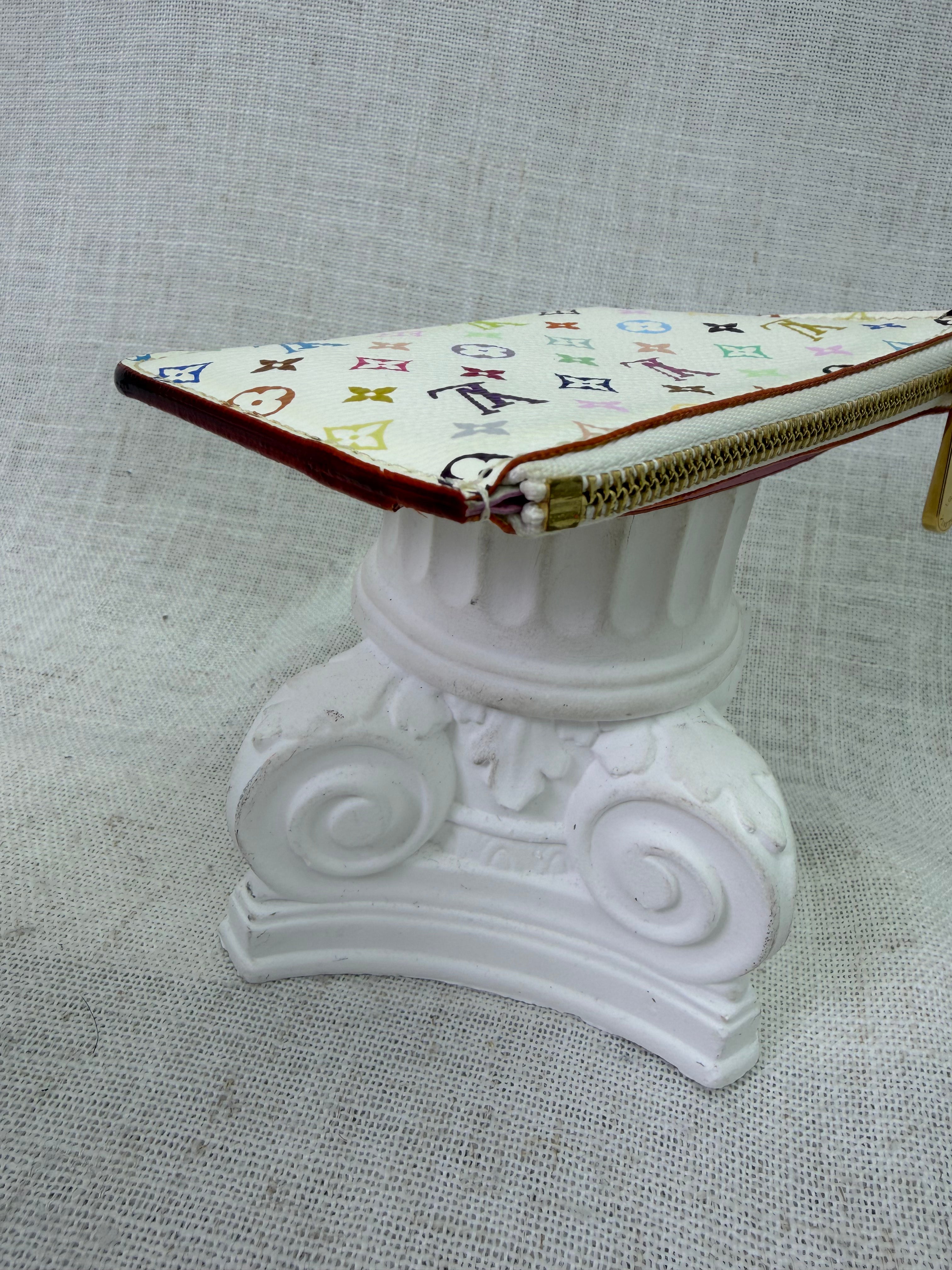 Louis Vuitton White Multicolor Monogram Pochette Cles