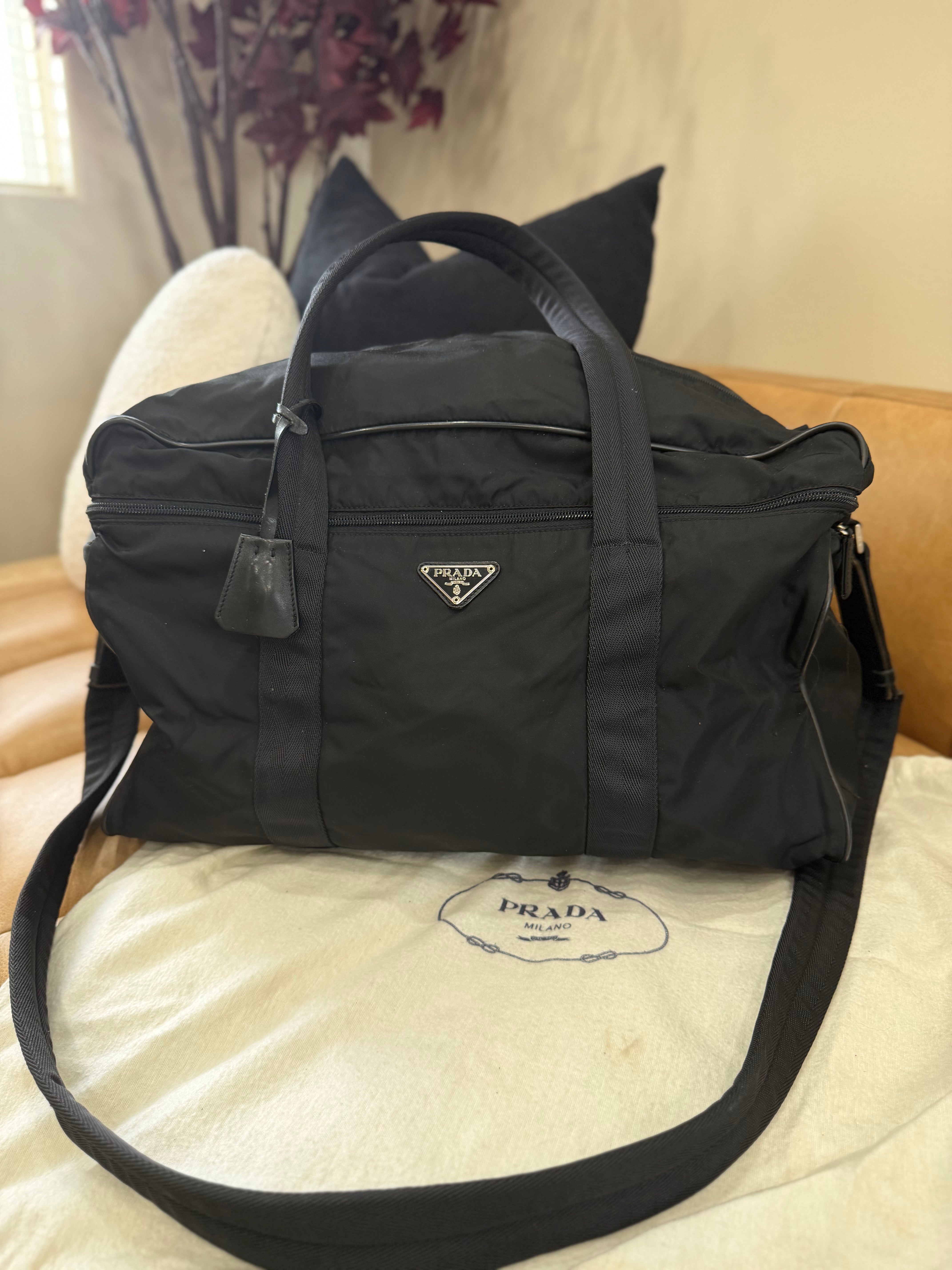Prada Black Nylon Technical Duffle Bag