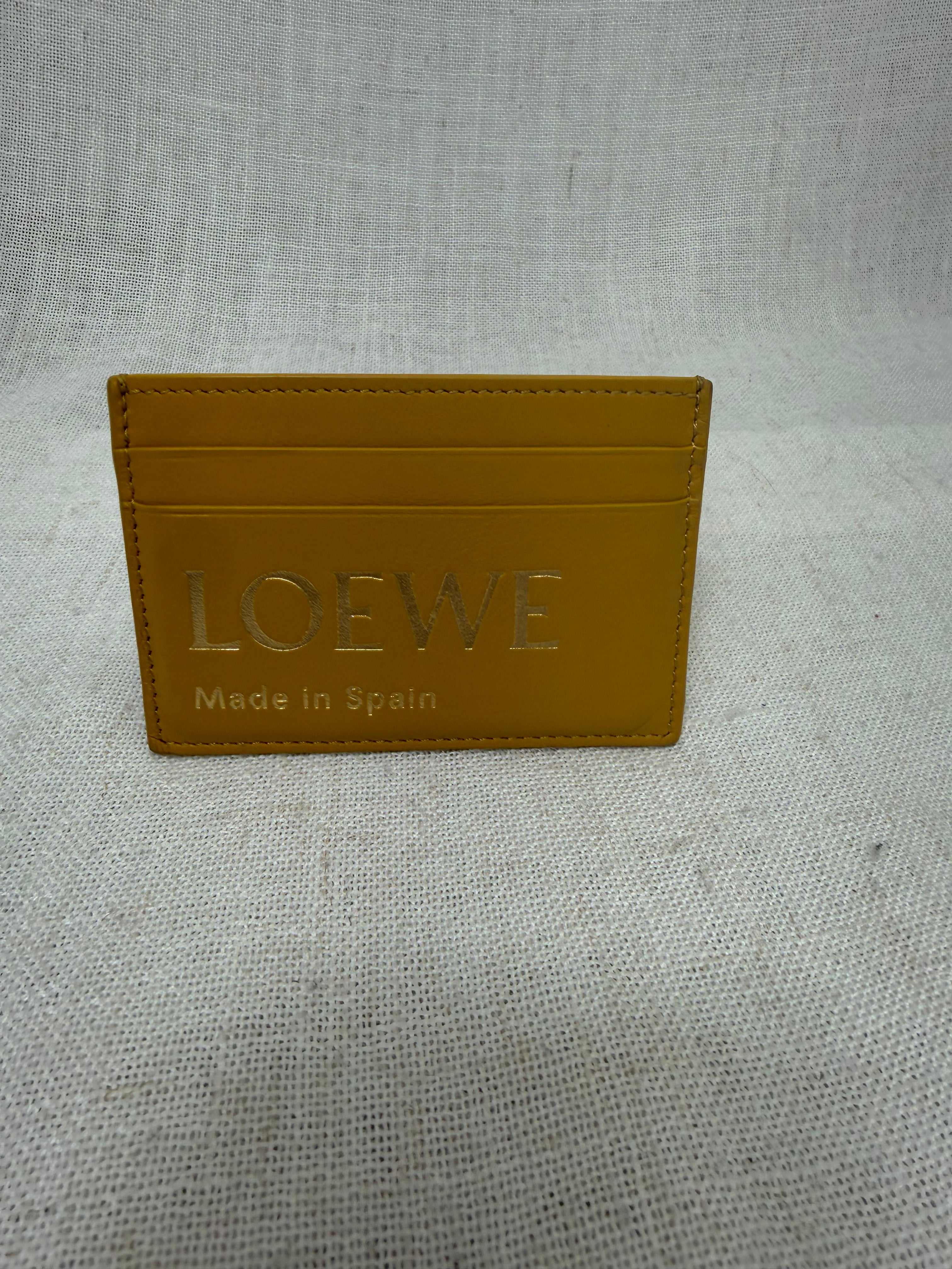 LIKE NEW- Loewe Yellow Nappa Leather Logo embossed Card Case