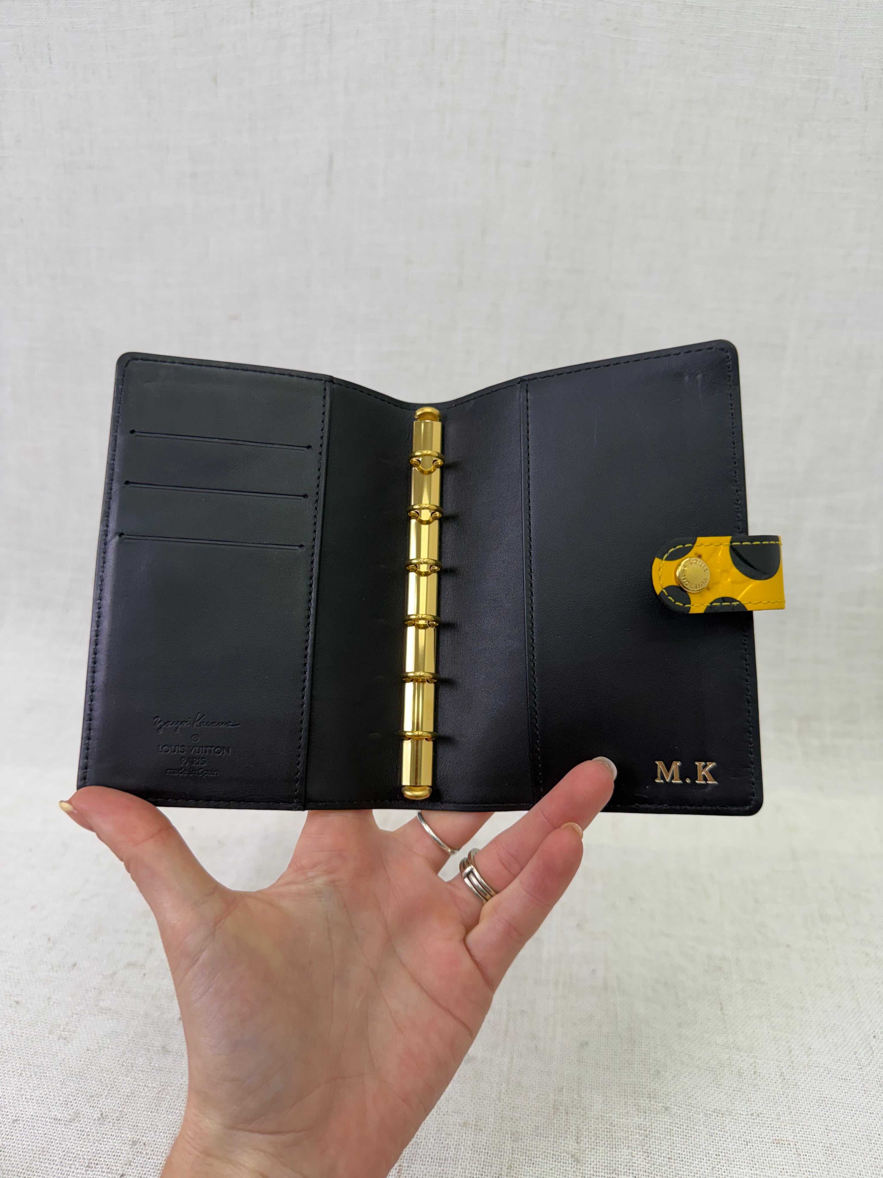 Louis Vuitton x Kusama Yellow & Black Infinity Dots Passport Agenda PM