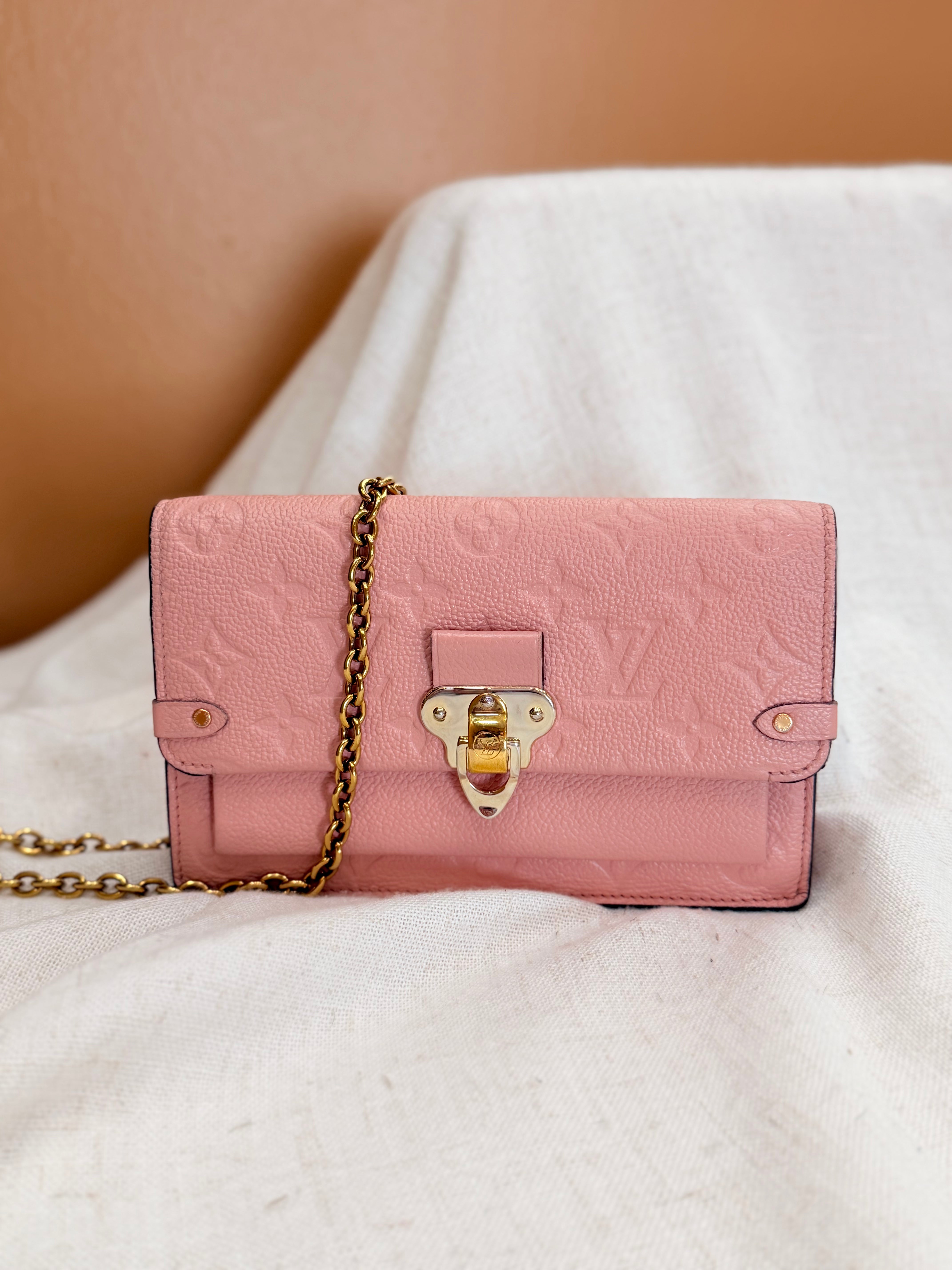 Louis Vuitton Pink Empreinte Vavin Chain Wallet