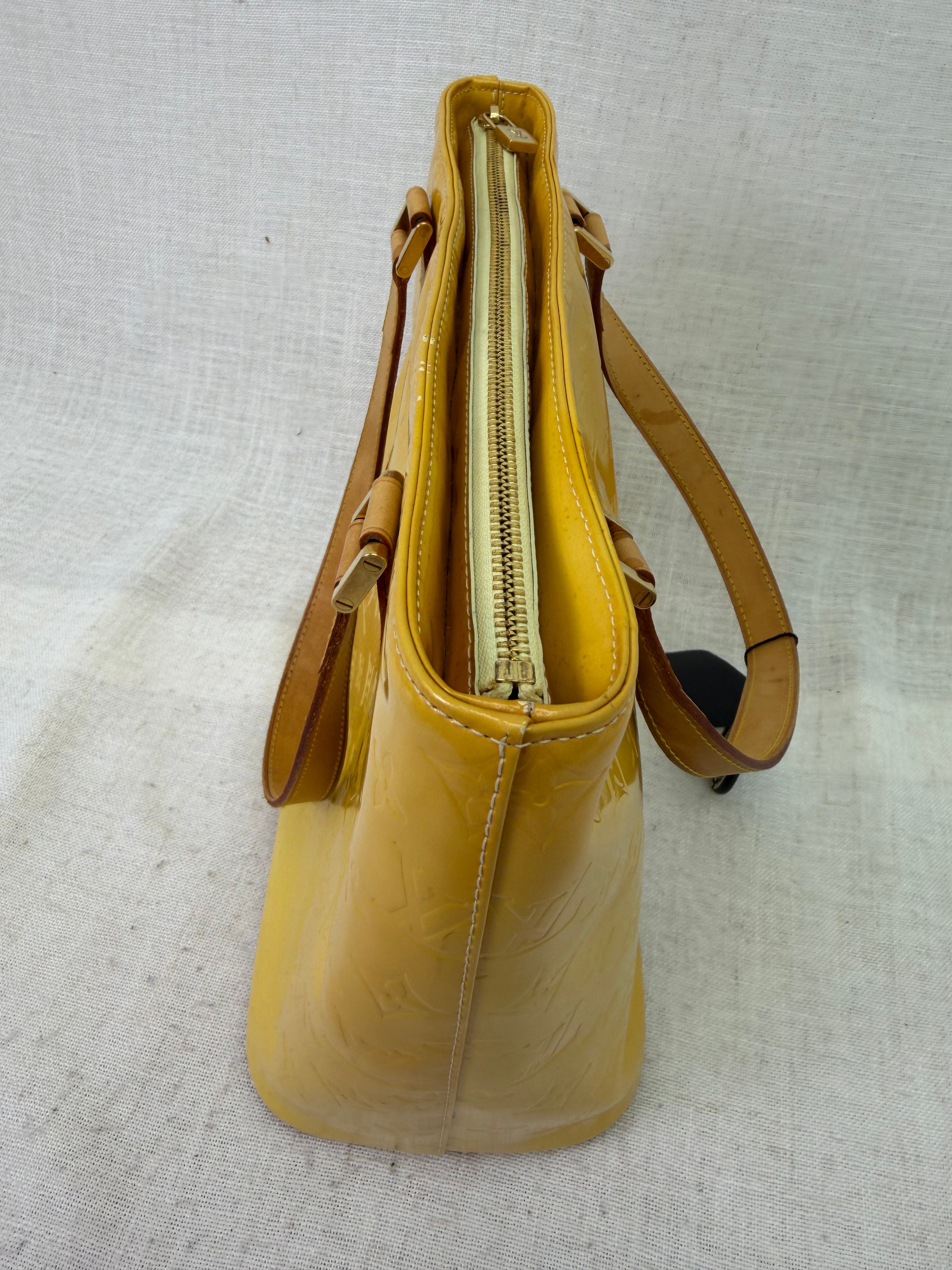 Louis Vuitton Yellow Vernis Houston Shoulder Tote