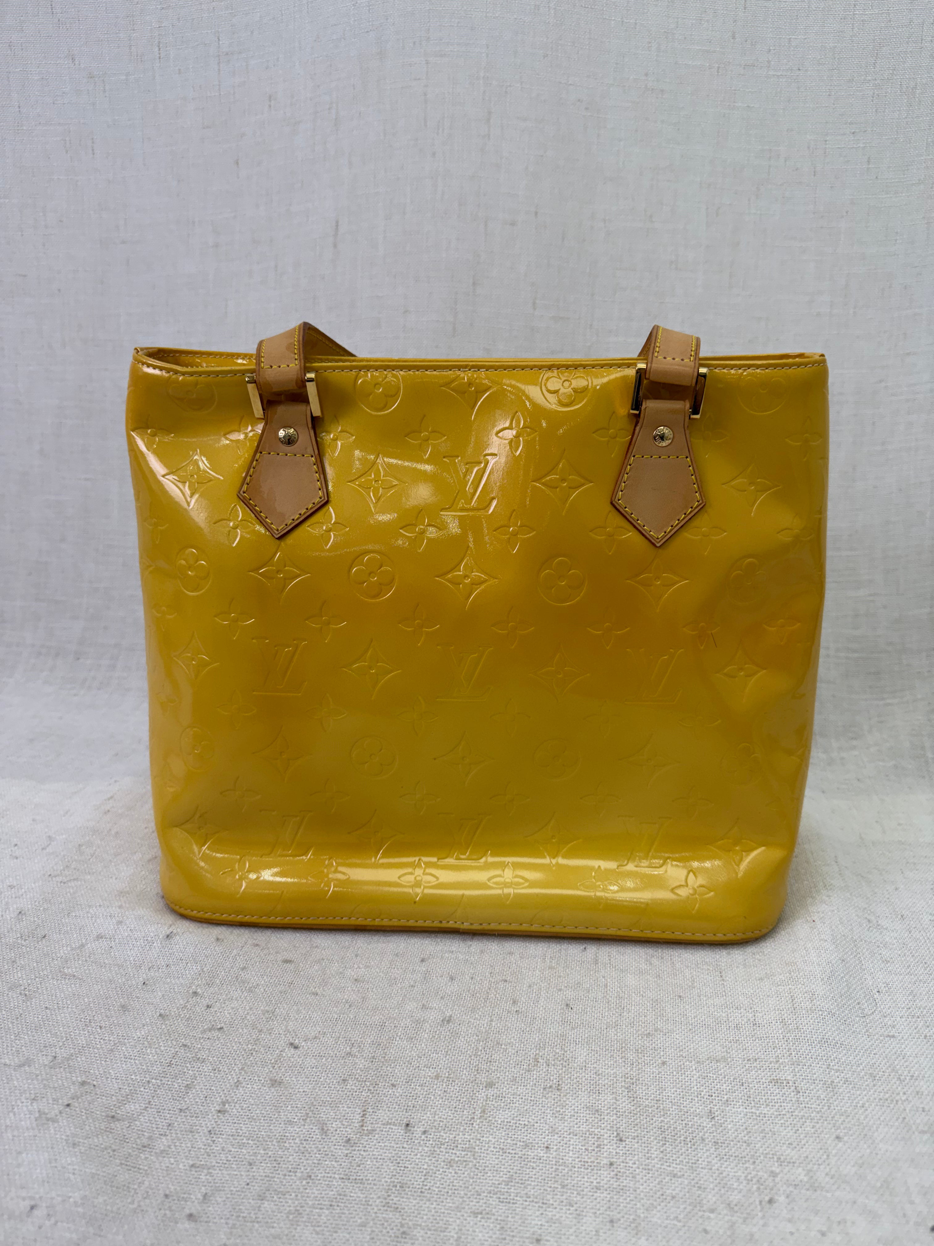Louis Vuitton Yellow Vernis Houston Shoulder Tote