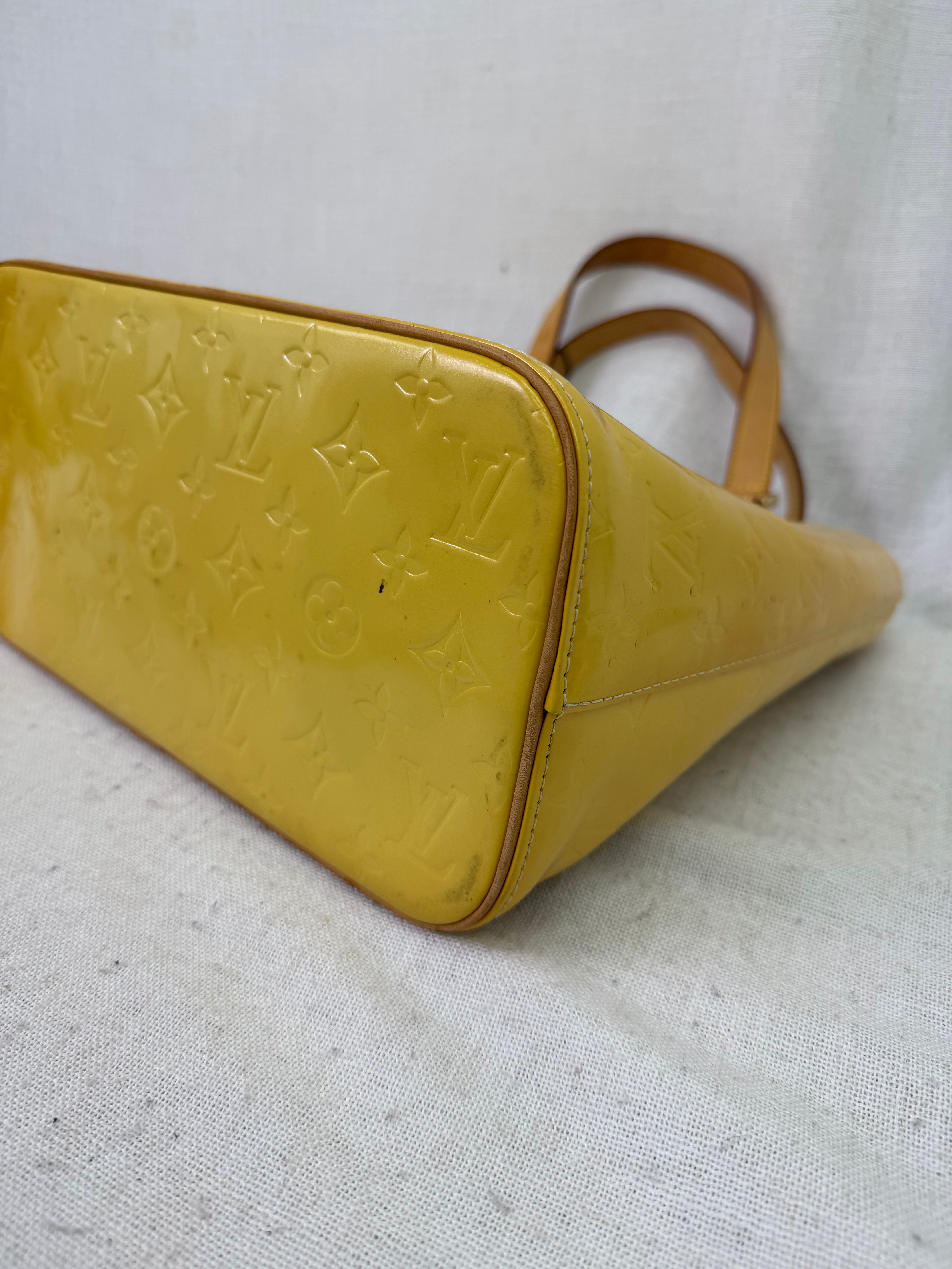 Louis Vuitton Yellow Vernis Houston Shoulder Tote