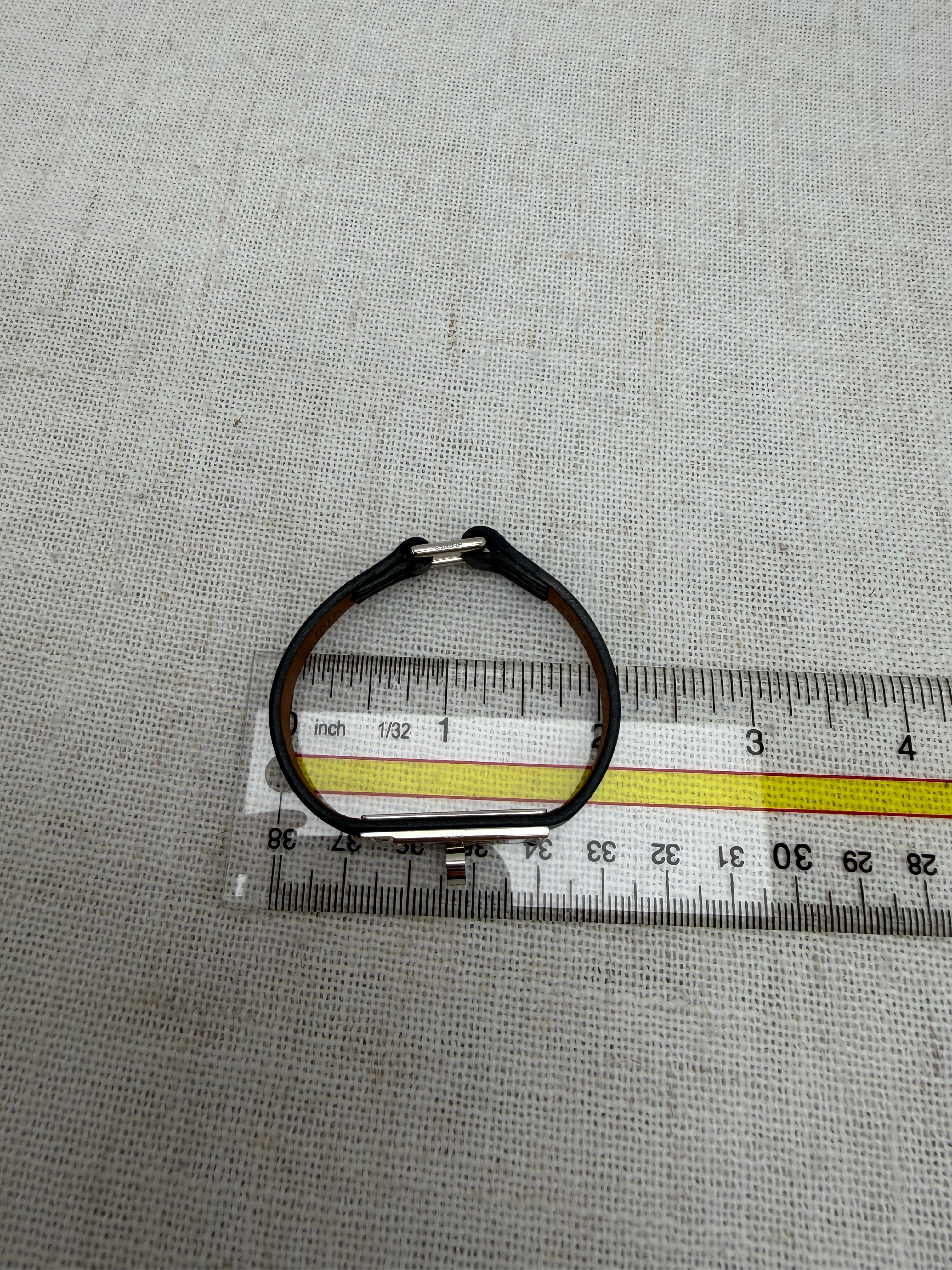 Hermes Vintage Black Leather Micro Kelly Bracelet