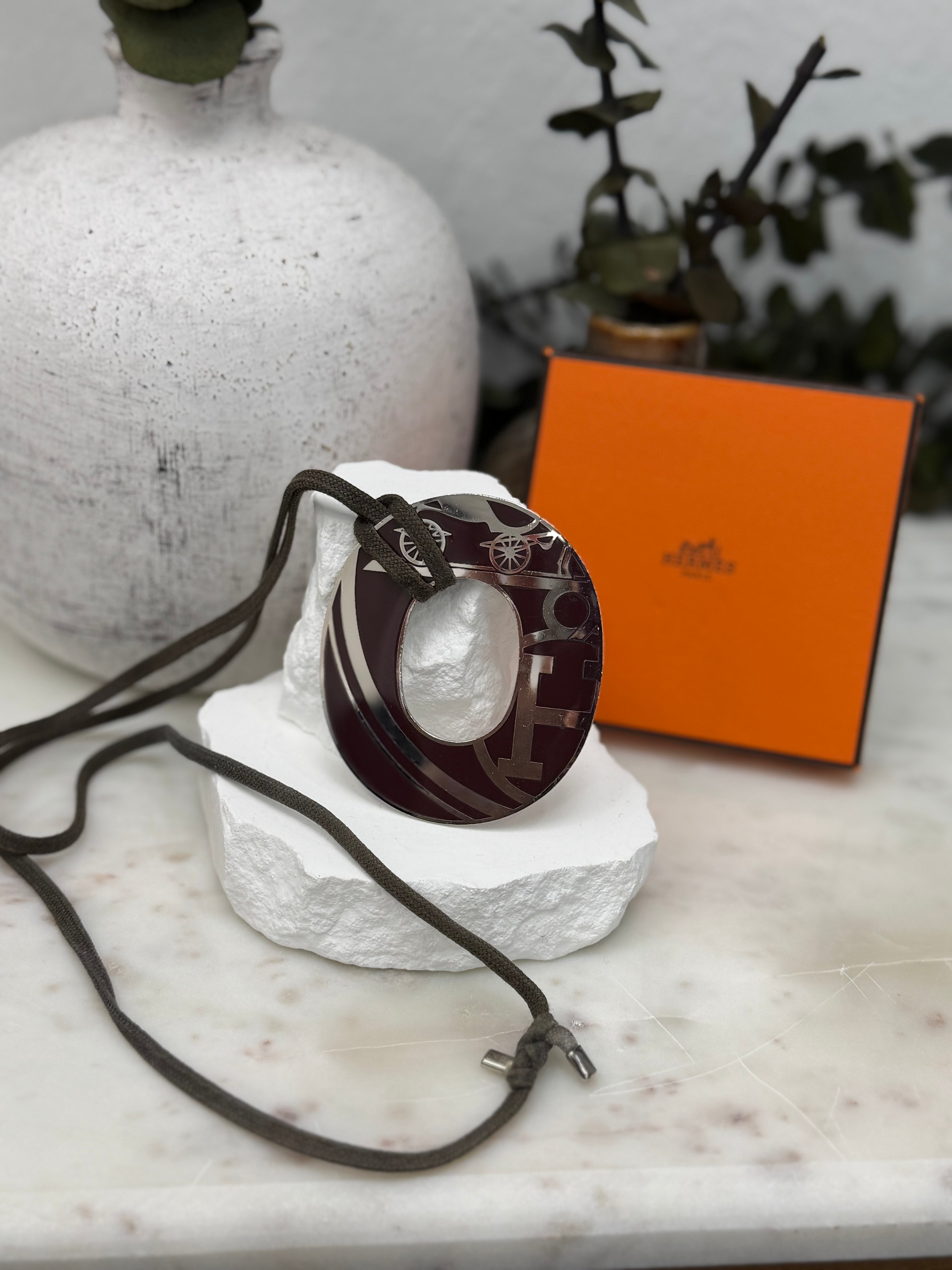 Hermes Vintage Silver Pendant Necklace