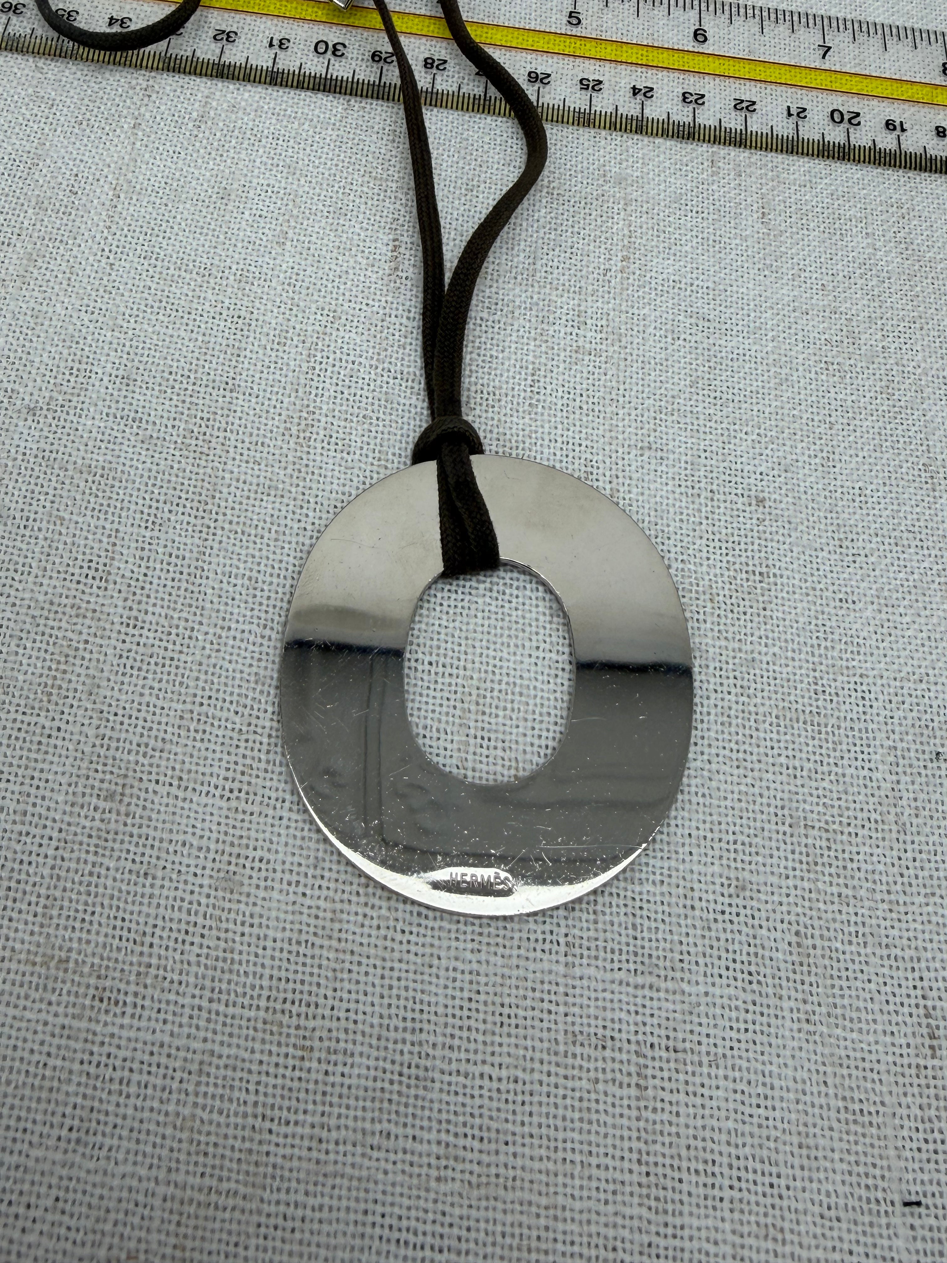 Hermes Vintage Silver Pendant Necklace