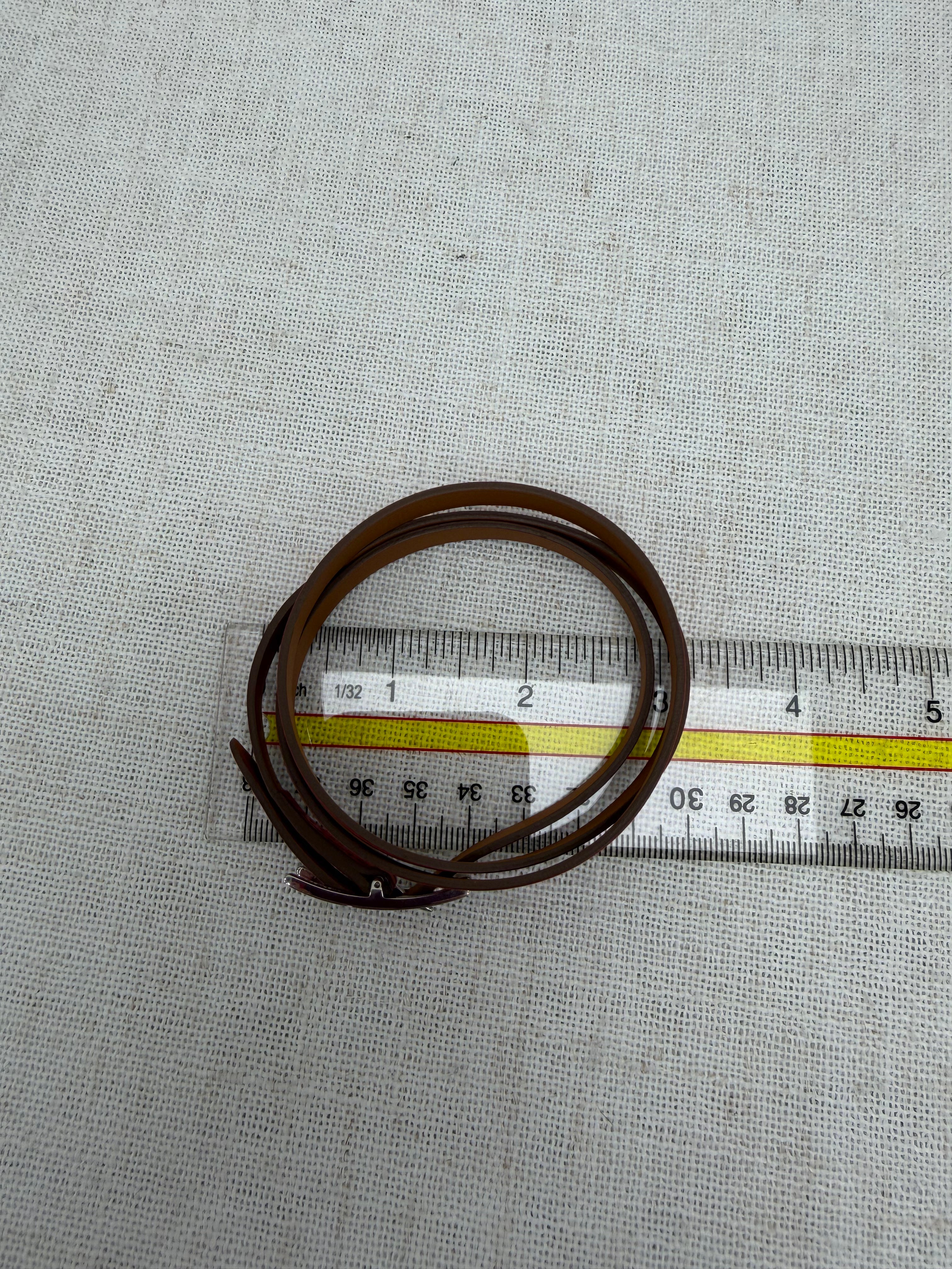 Hermes Vintage Coral Leather Behapi Wrap Bracelet