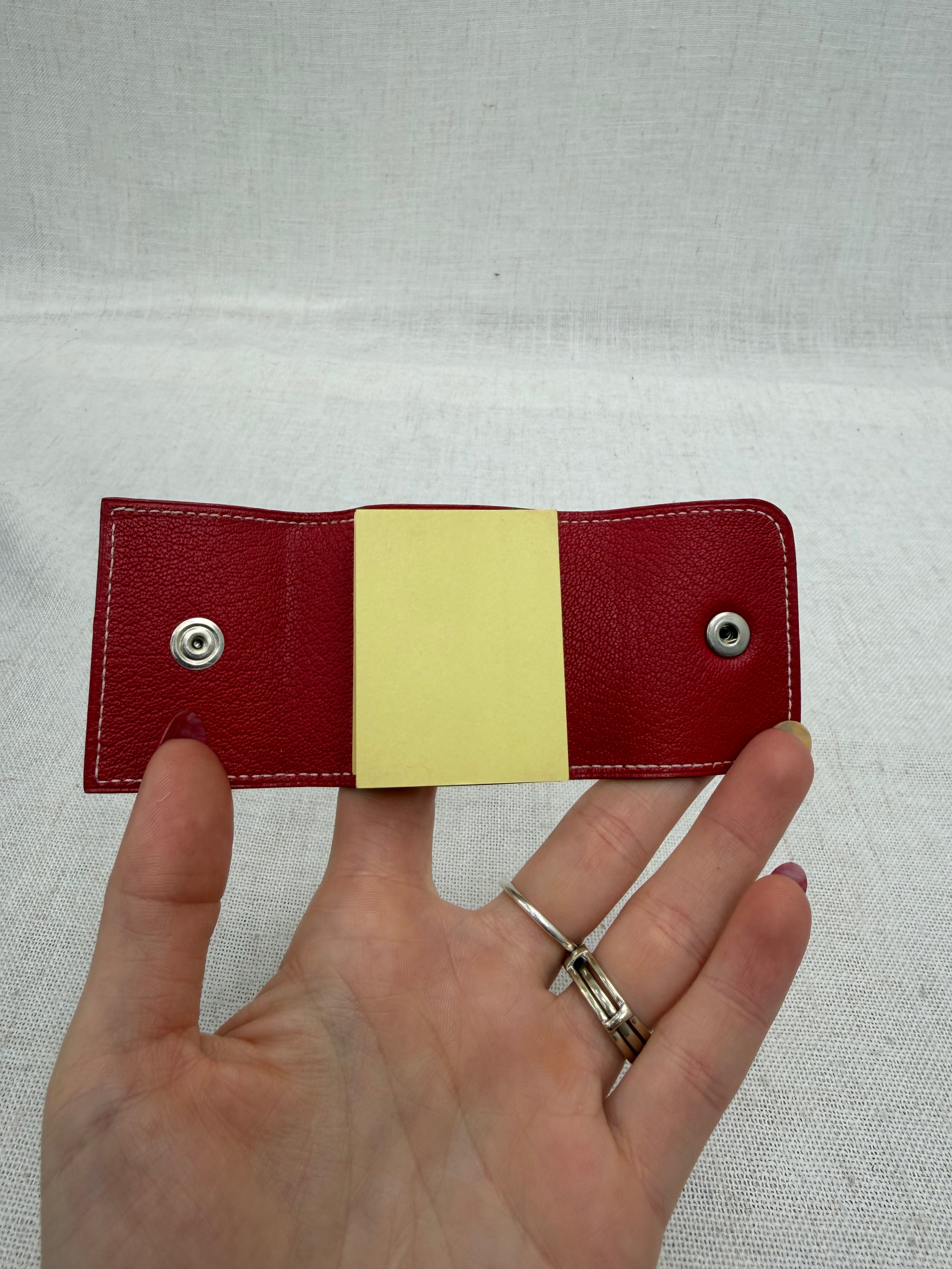 Hermes Red Leather Mini Post-It Note Holder