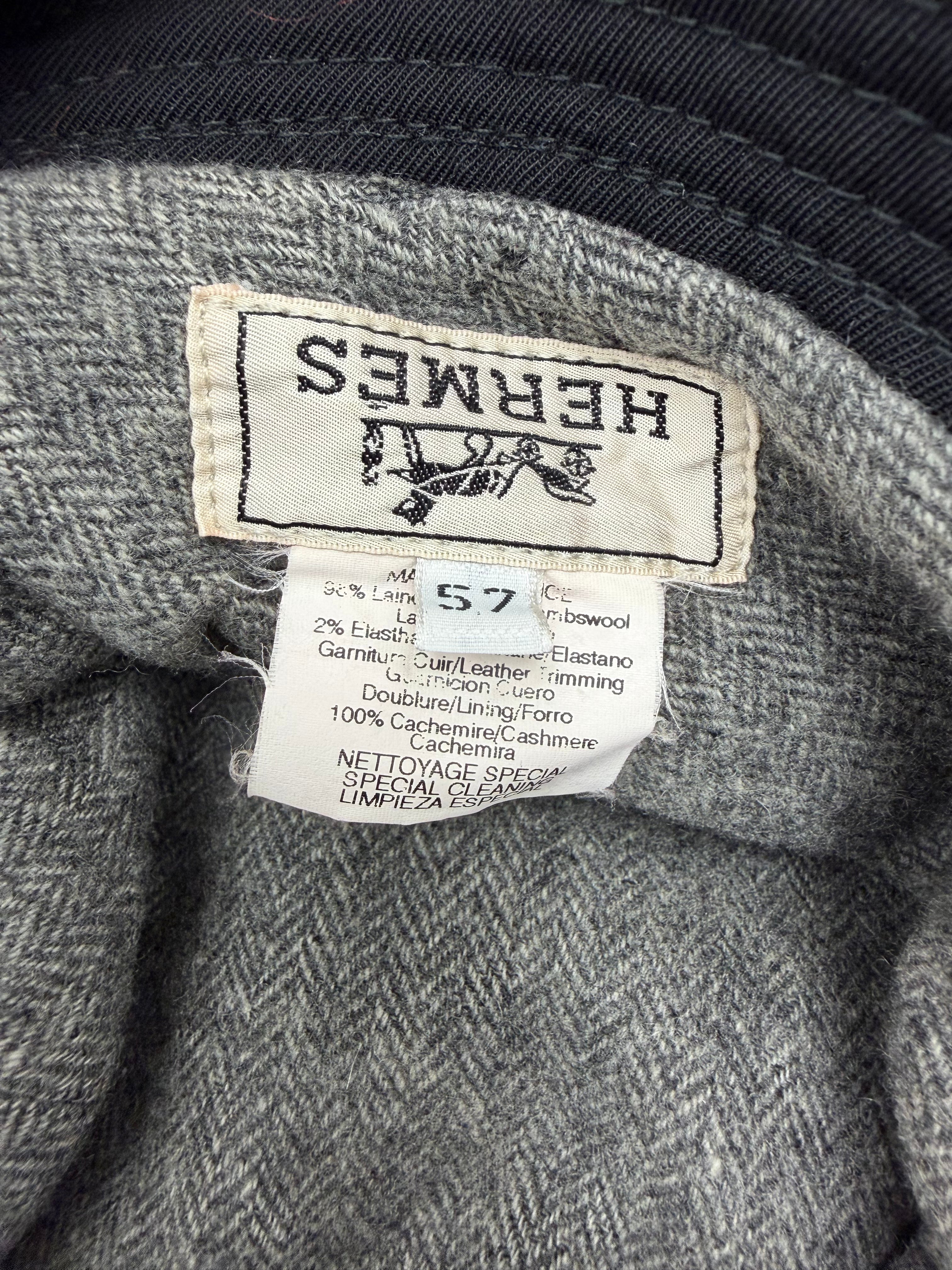 Hermes Black Canvas & Cashmere Bucket Hat