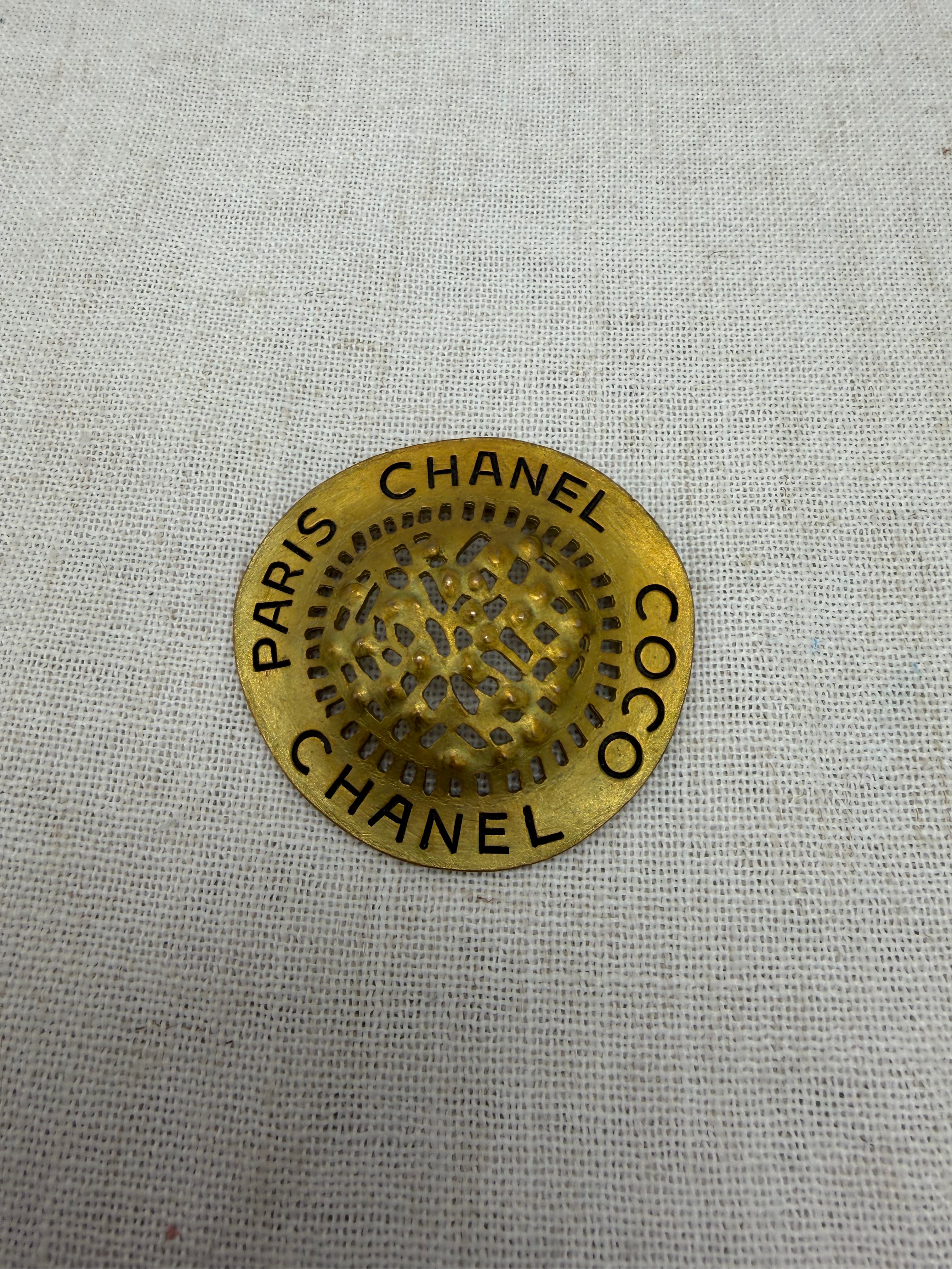 Chanel Vintage Gold Tone XL Brooch
