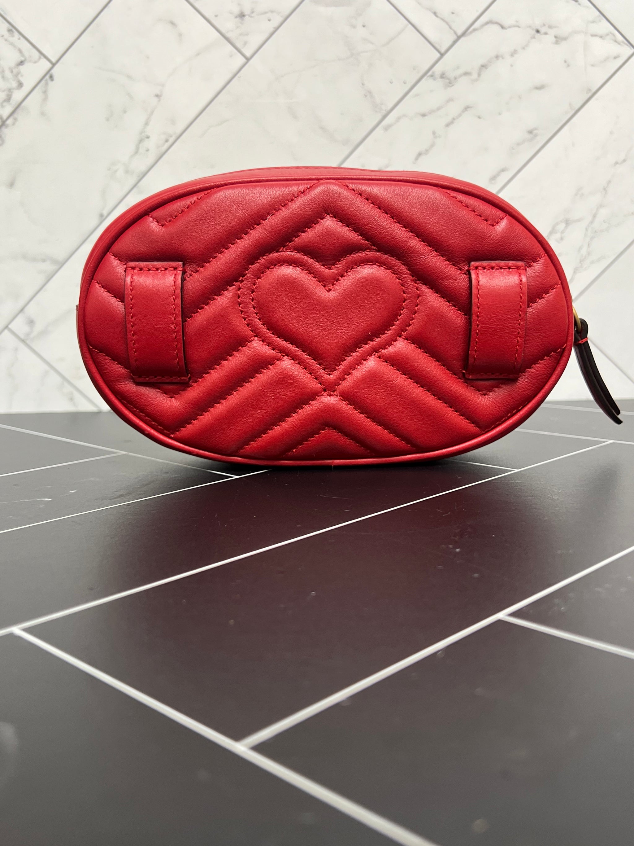 Gucci Red Marmont Belt Bag