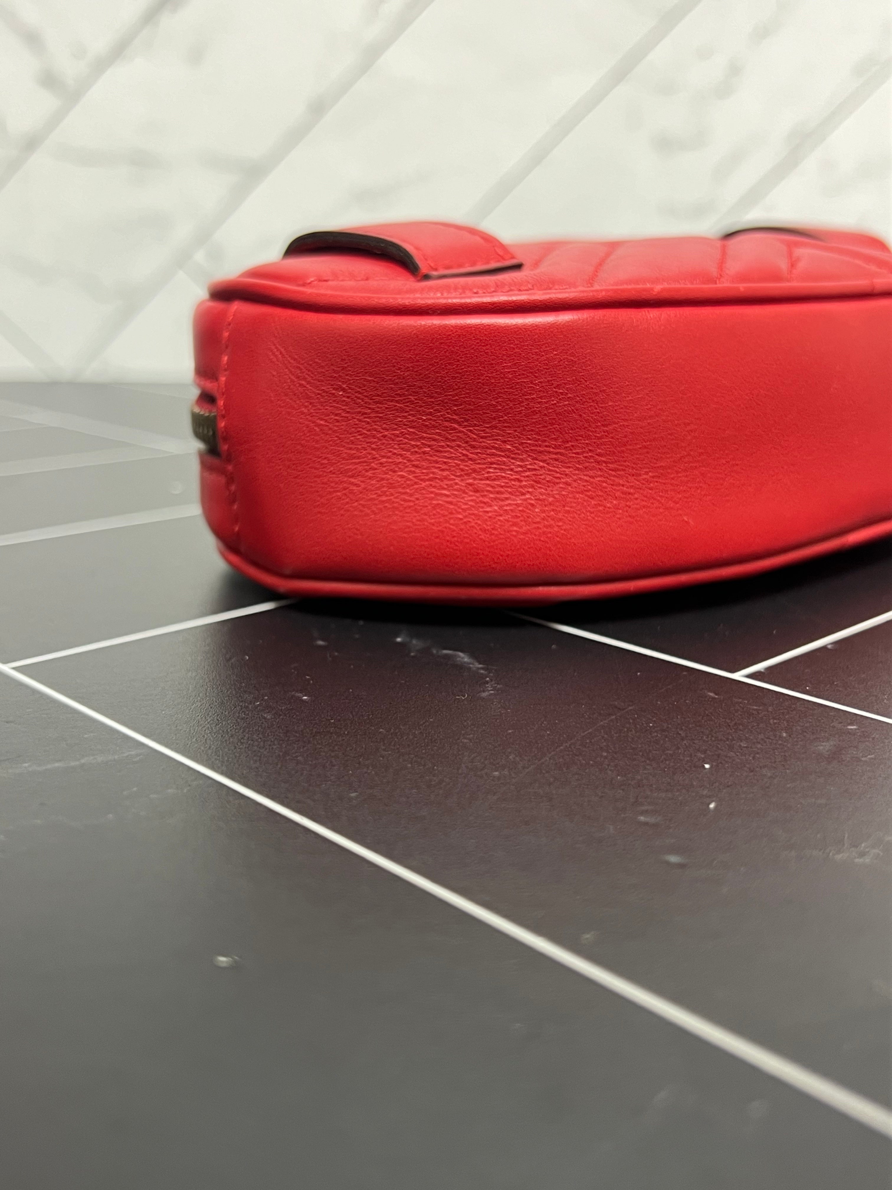 Gucci Red Marmont Belt Bag