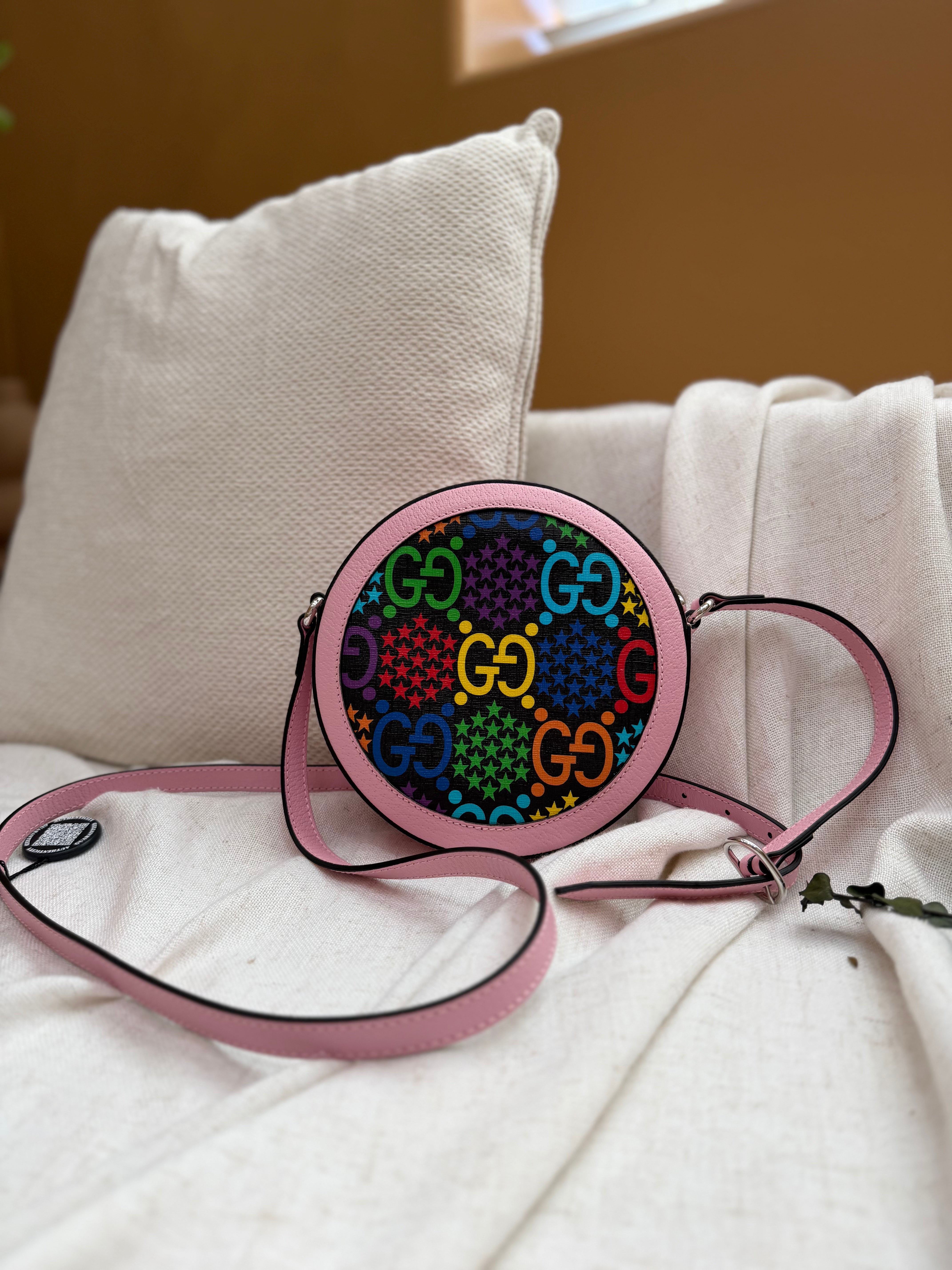 *DONS PRE-DROP*  BRAND NEW- Gucci Pink Leather Psychedelic Round Crossbody Bag