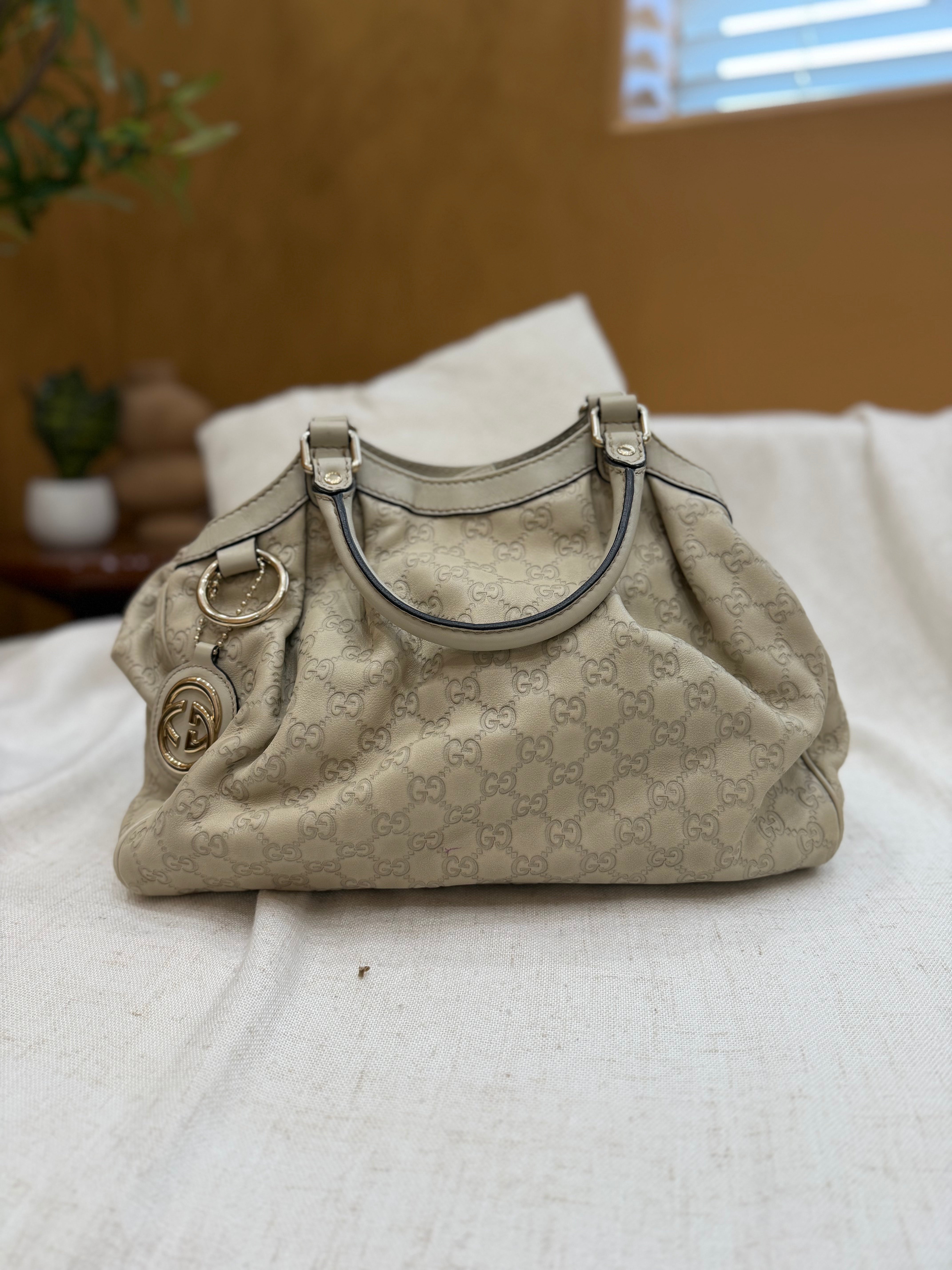 *DONS PRE-DROP* Gucci Cream Guccissima Medium Sukey Bag