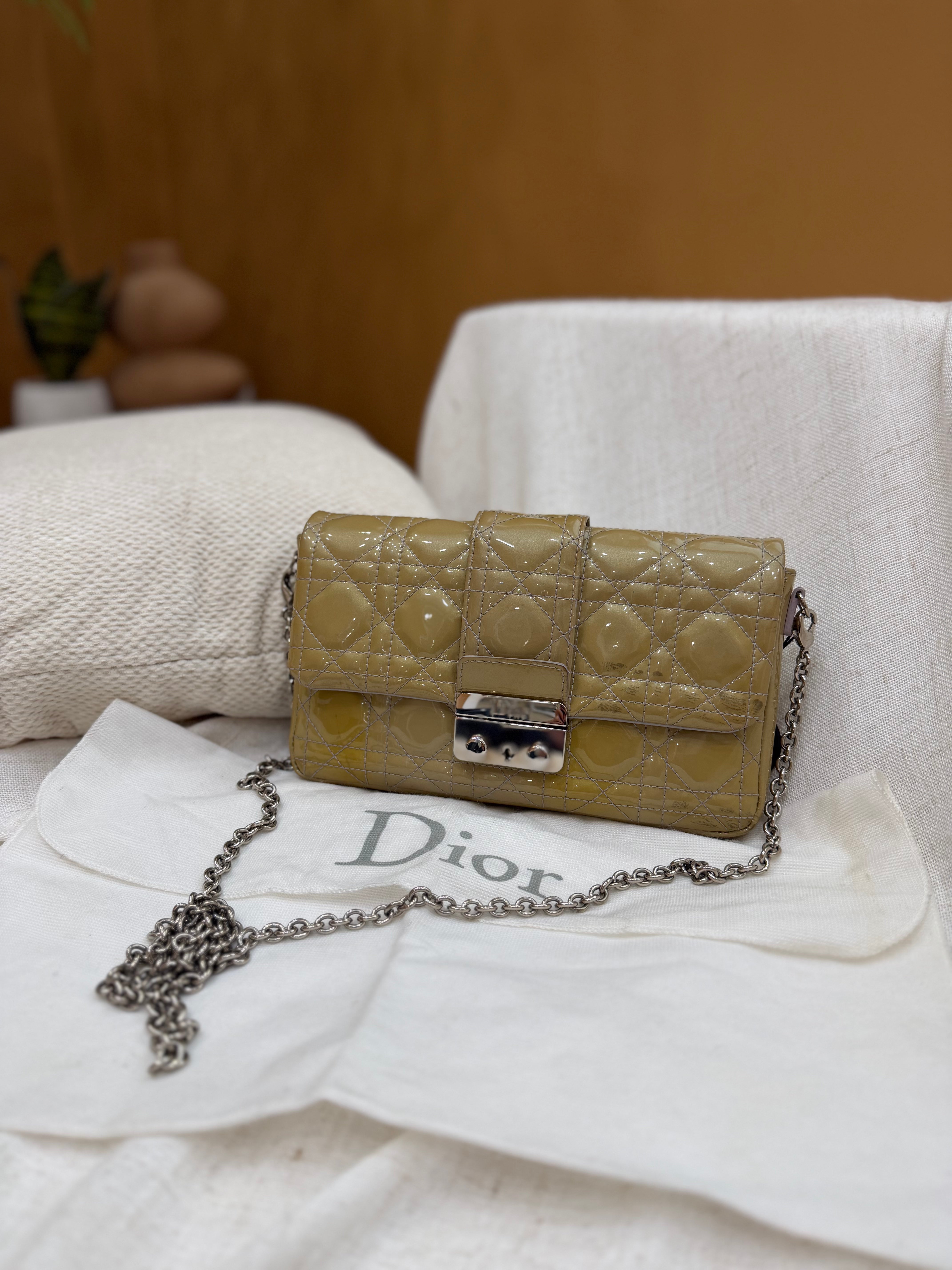 *DONS PRE-DROP*  Christian Dior Gold Cannage Patent Leather Miss Dior Promenade Bag