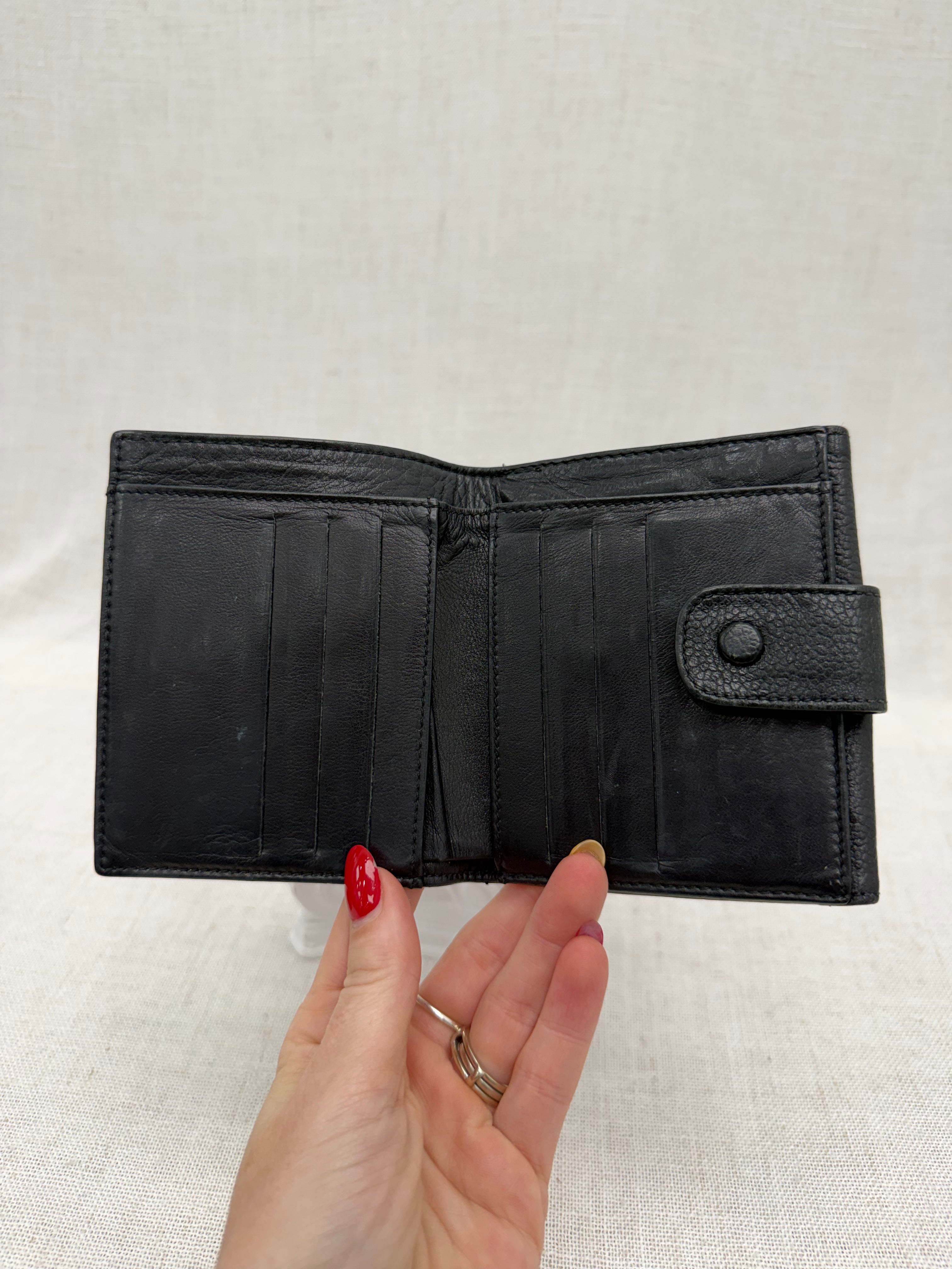 Chanel Black Caviar Leather Compact Wallet