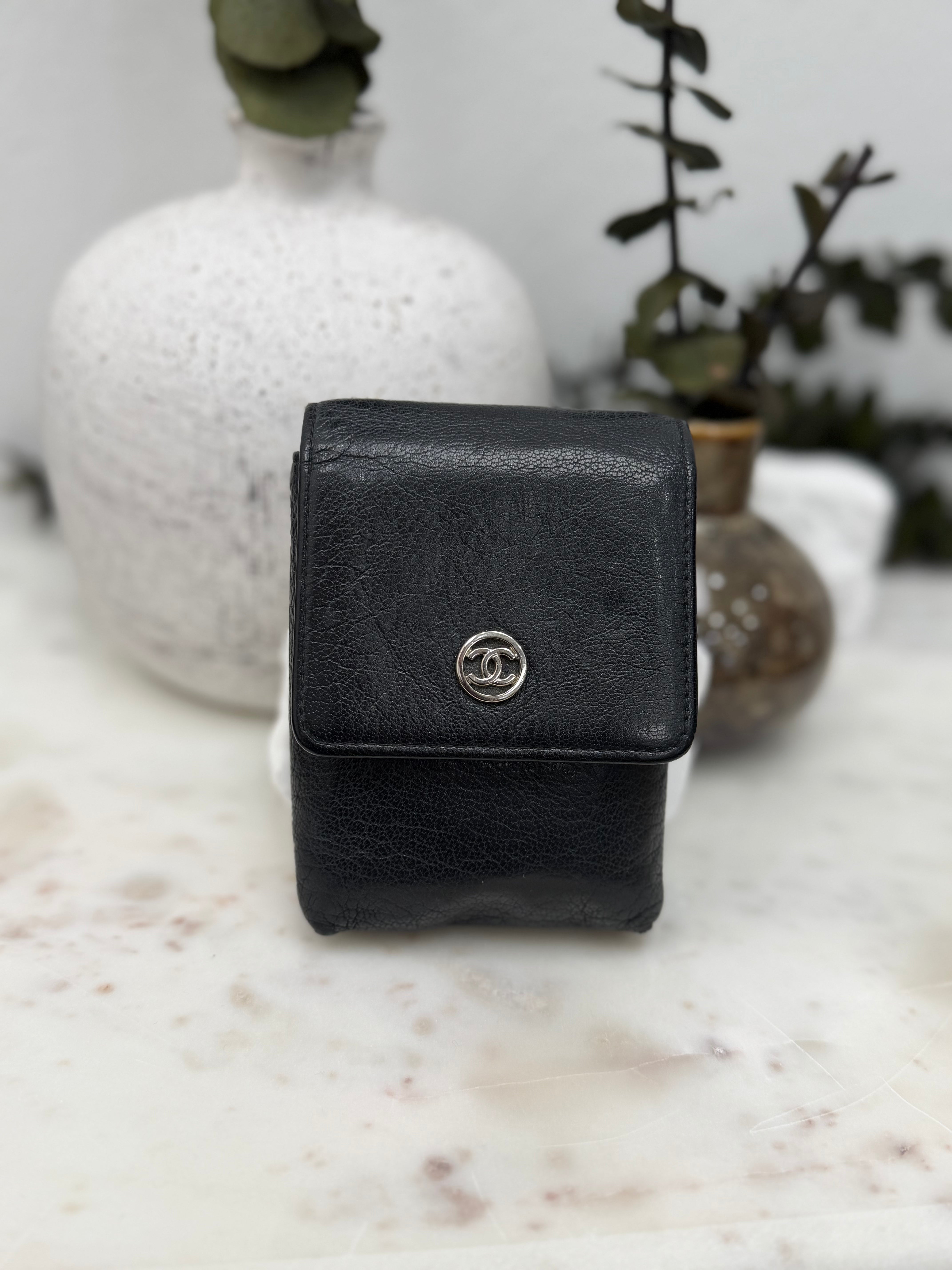 Chanel Black Calfskin Leather Pouch