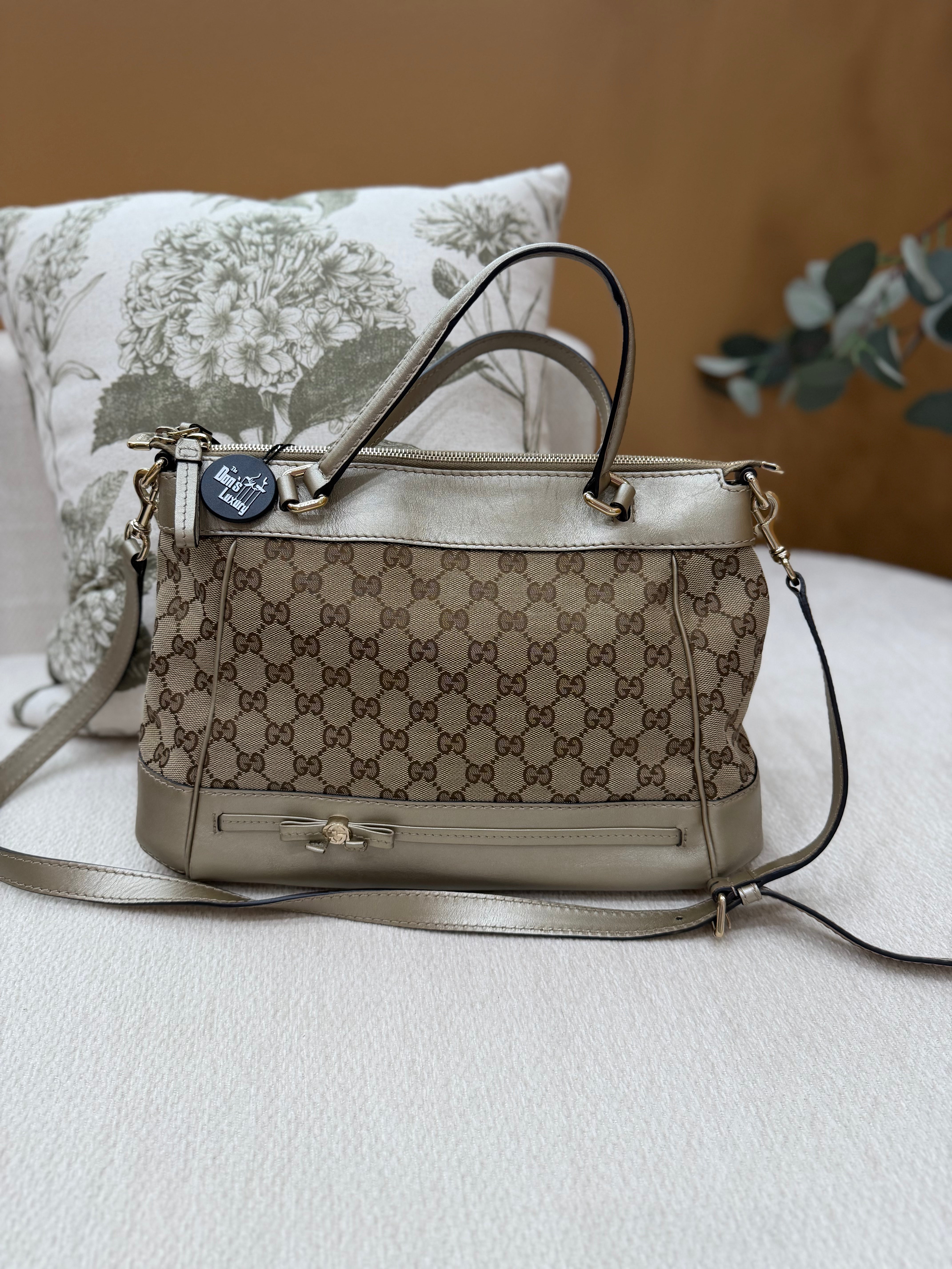 Gucci Gold GG Canvas Mayfair Shoulder Bag
