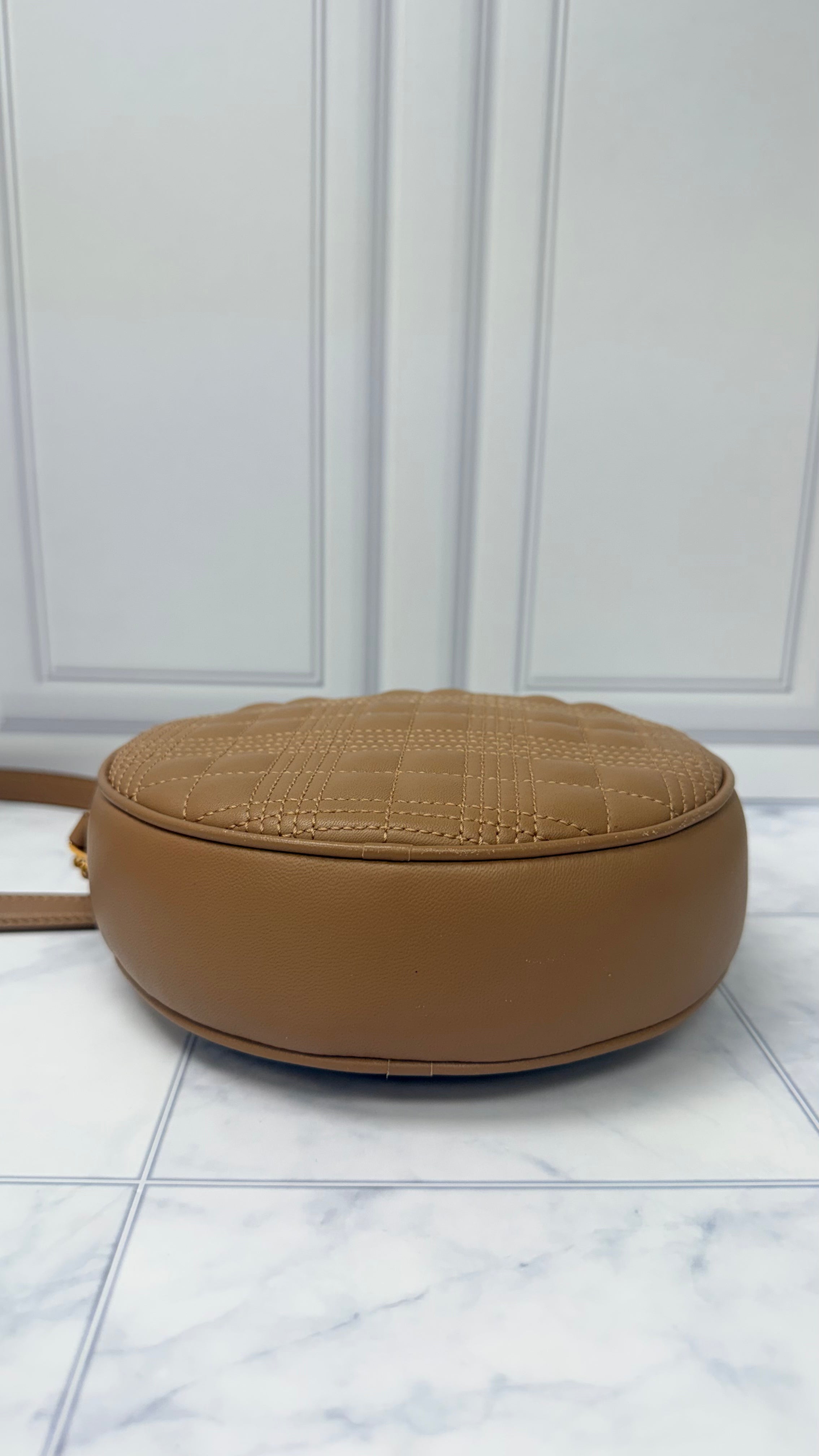 *DONS DROP* Burberry Camel Quilted Leather Round Louise Bag