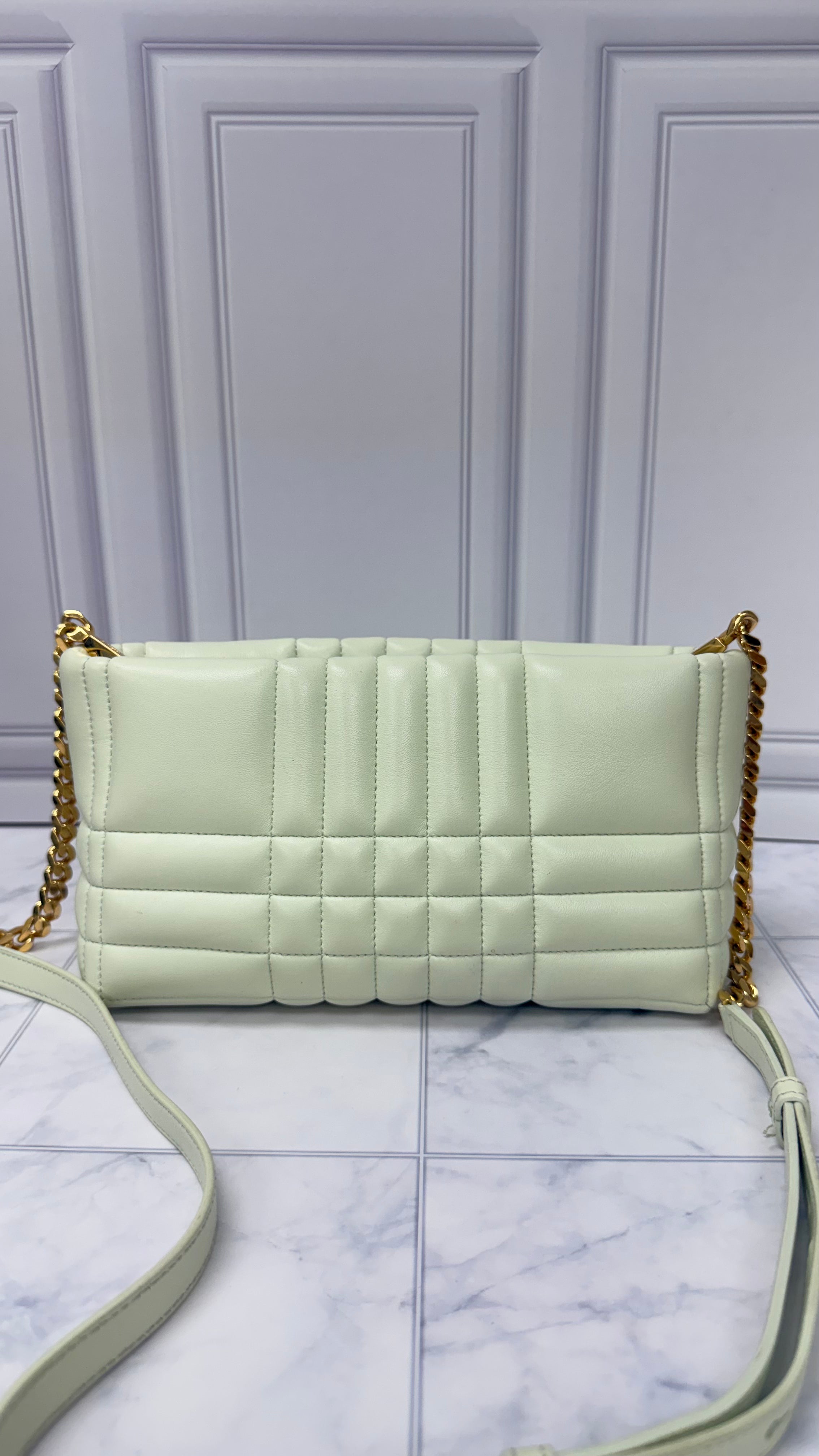*DONS DROP* Burberry Pistachio Green Quilted Lambskin Small Lola Shoulder Bag