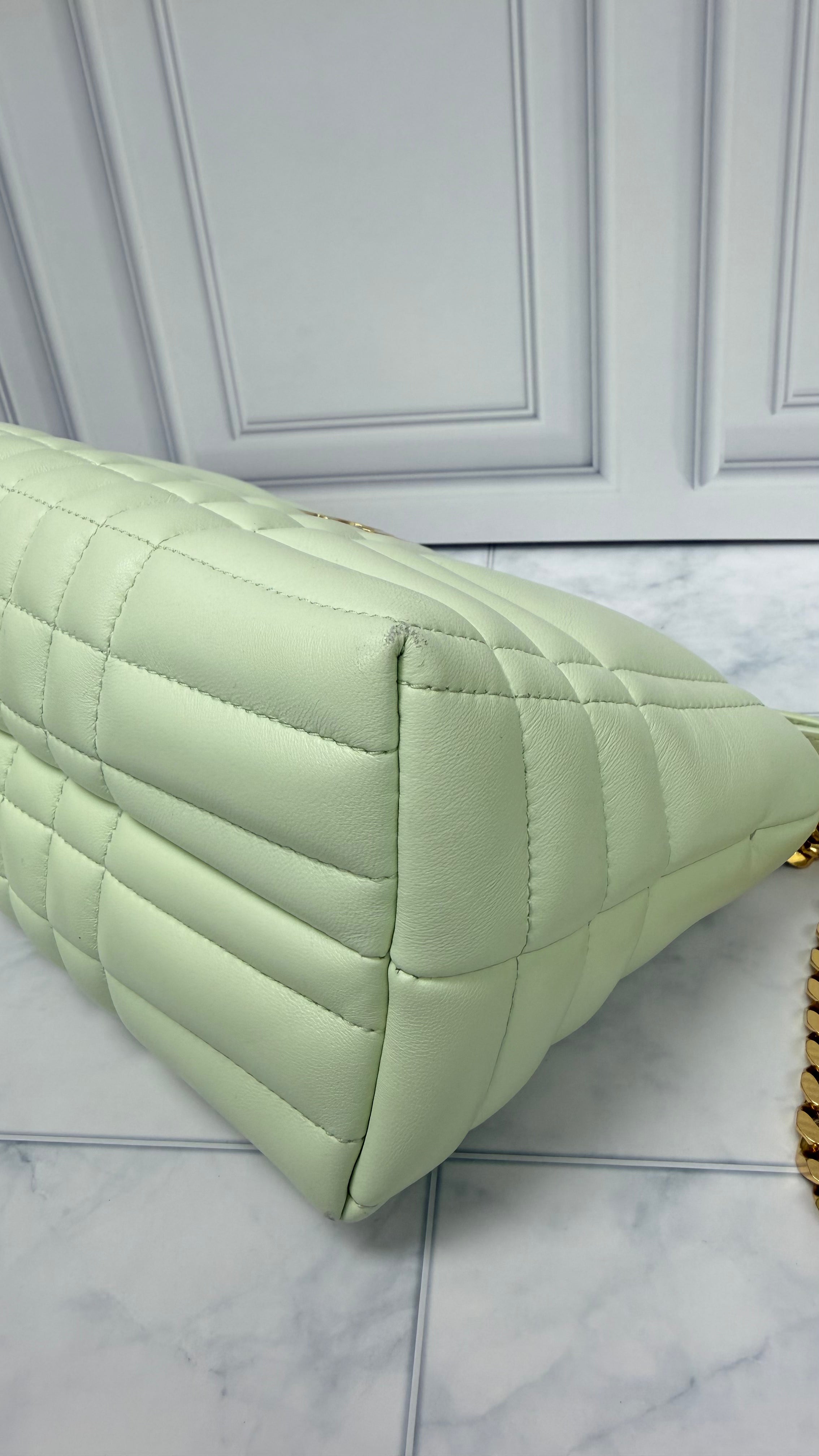 *DONS DROP* Burberry Pistachio Green Quilted Lambskin Small Lola Shoulder Bag