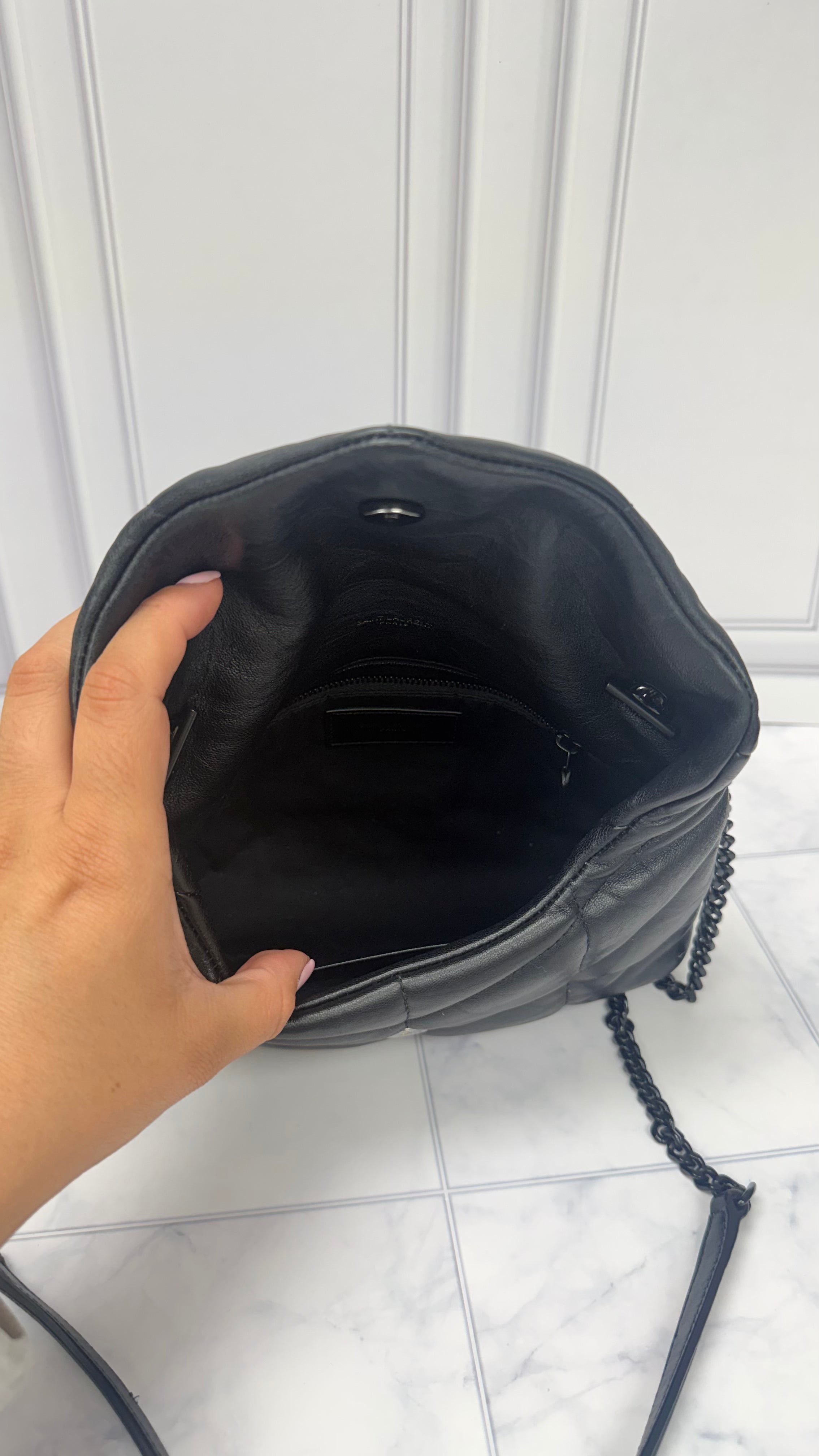 *DONS DROP* Saint Laurent YSL Black Quilted Lambskin Leather Toy Puffer Shoulder Bag