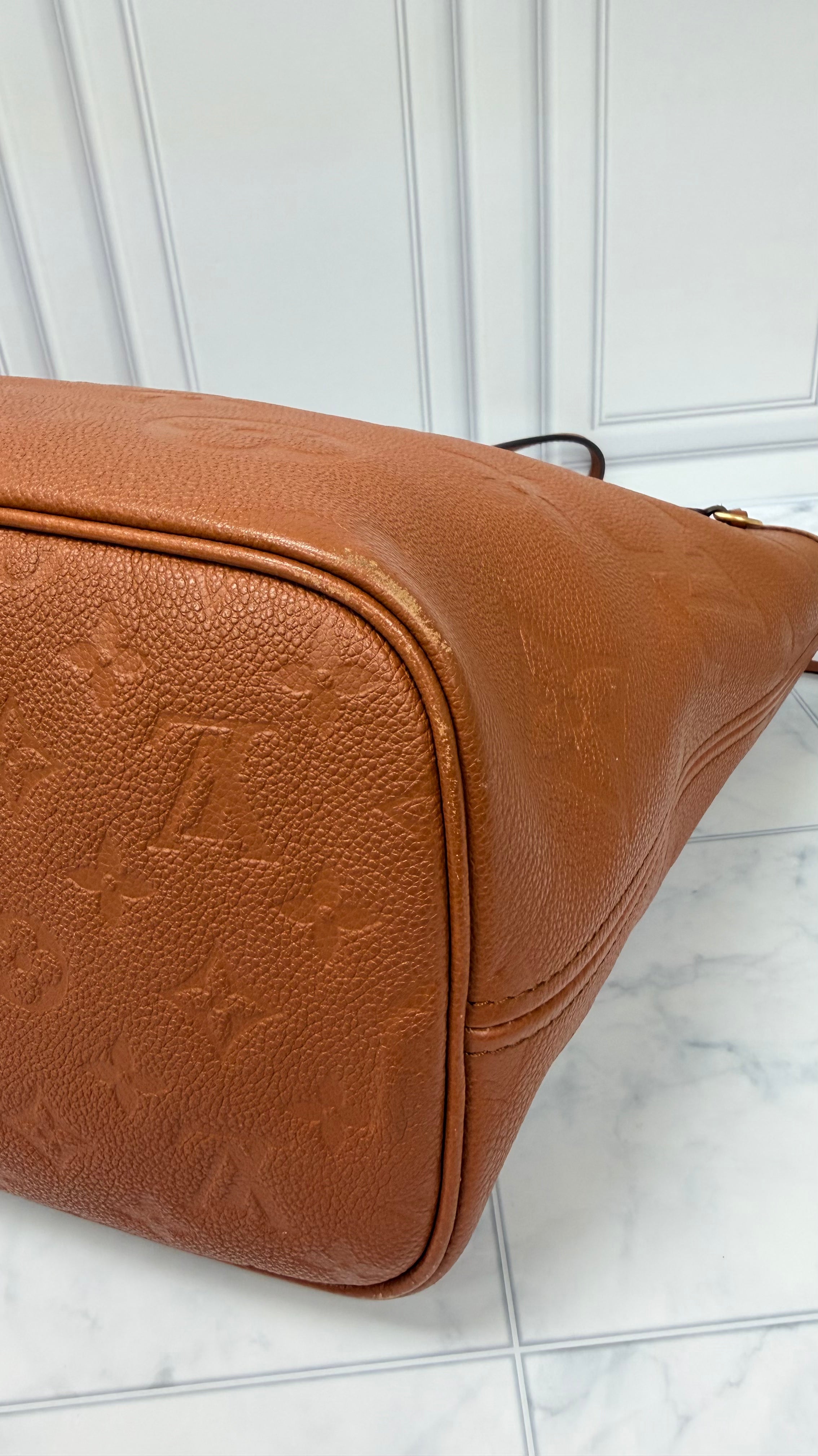 *DONS DROP* Louis Vuitton Brown Monogram Empreinte Leather Neverfull MM