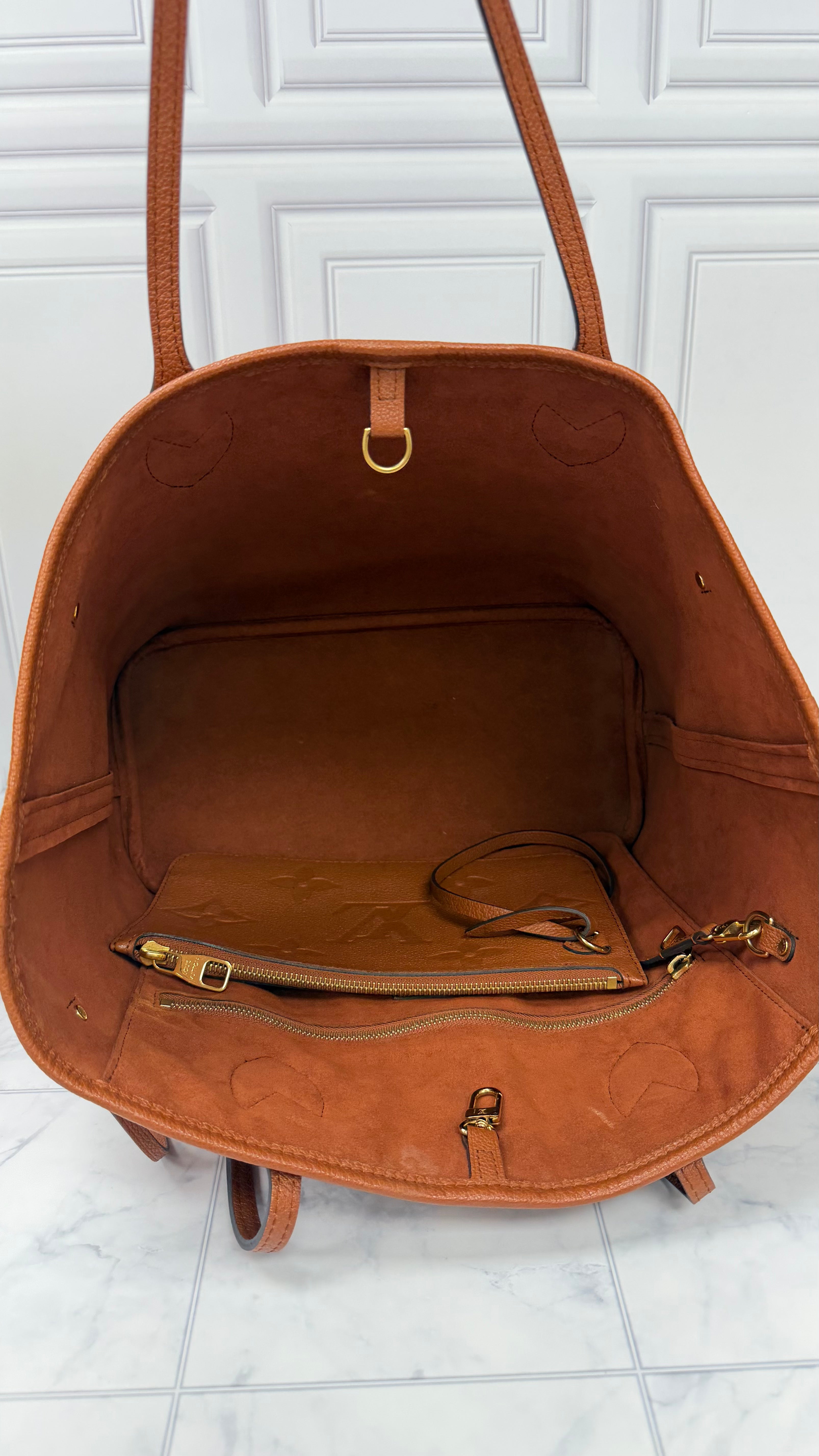 *DONS DROP* Louis Vuitton Brown Monogram Empreinte Leather Neverfull MM