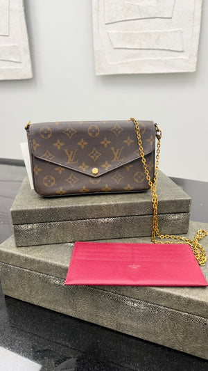 Louis Vuitton Monogram Burgundy Pochette Felicie Crossbody Bag