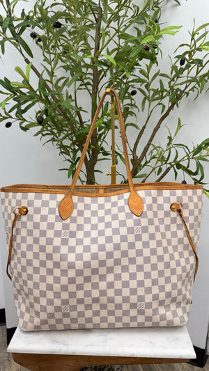 Louis Vuitton Damier Azur Neverfull GM Tote Bag