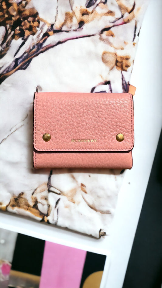 Burberry Rose Pink Leather Compact Wallet