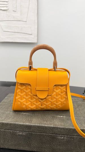Goyard Yellow Leather And Goyardine Saigon Mini 2Way Bag