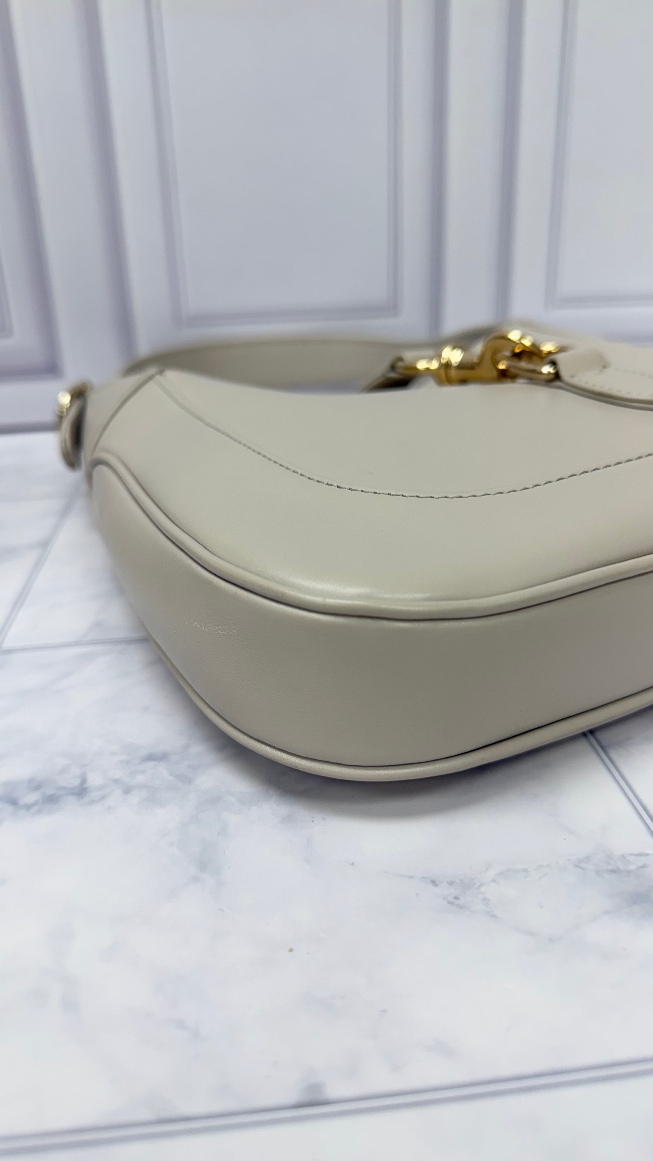 *DONS DROP* Gucci Grey Leather Ancora Web Jackie Shoulder Bag