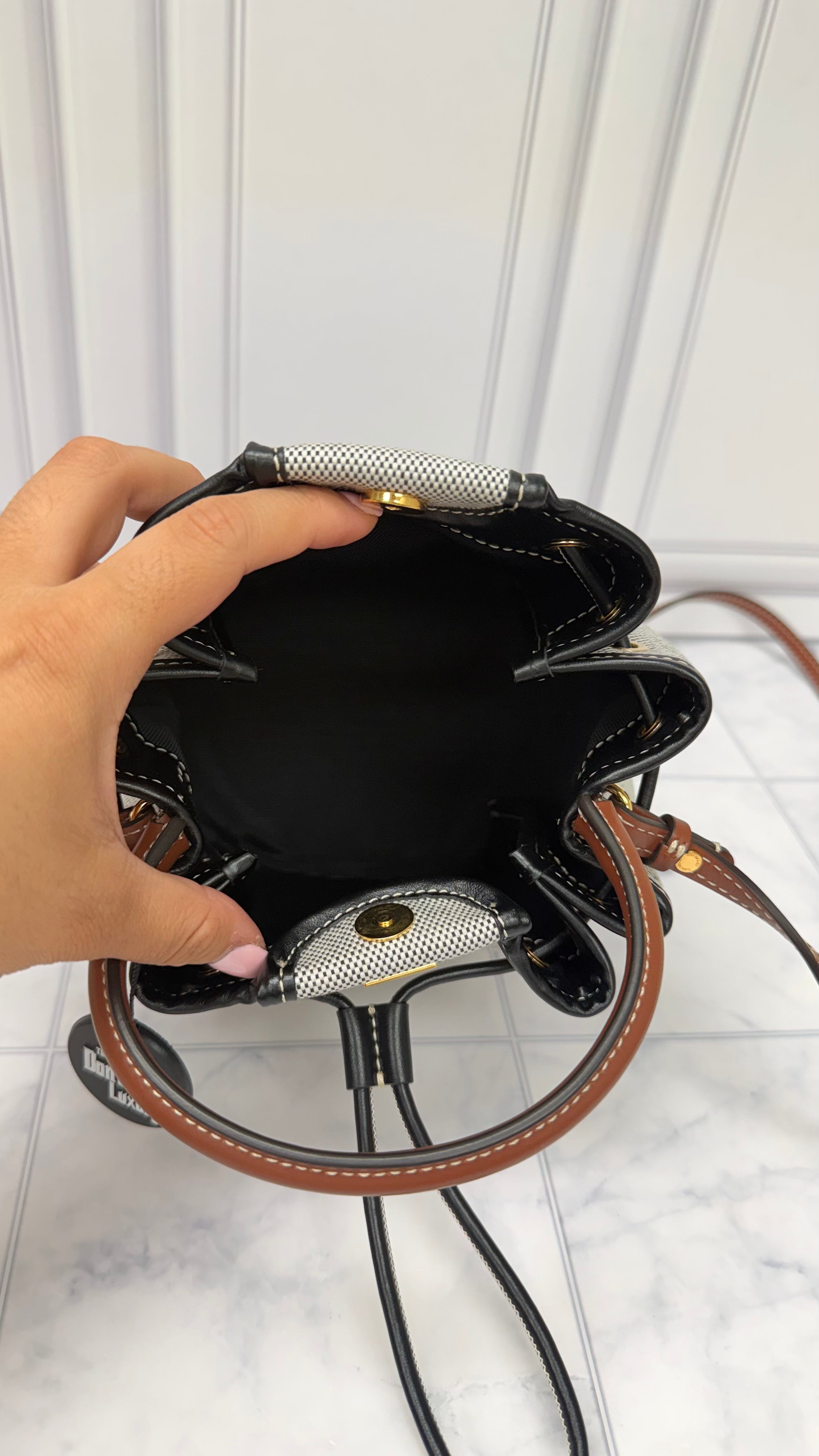 *DONS DROP* LIKE NEW - Burberry Black Canvas Monogram Motif Bucket Bag