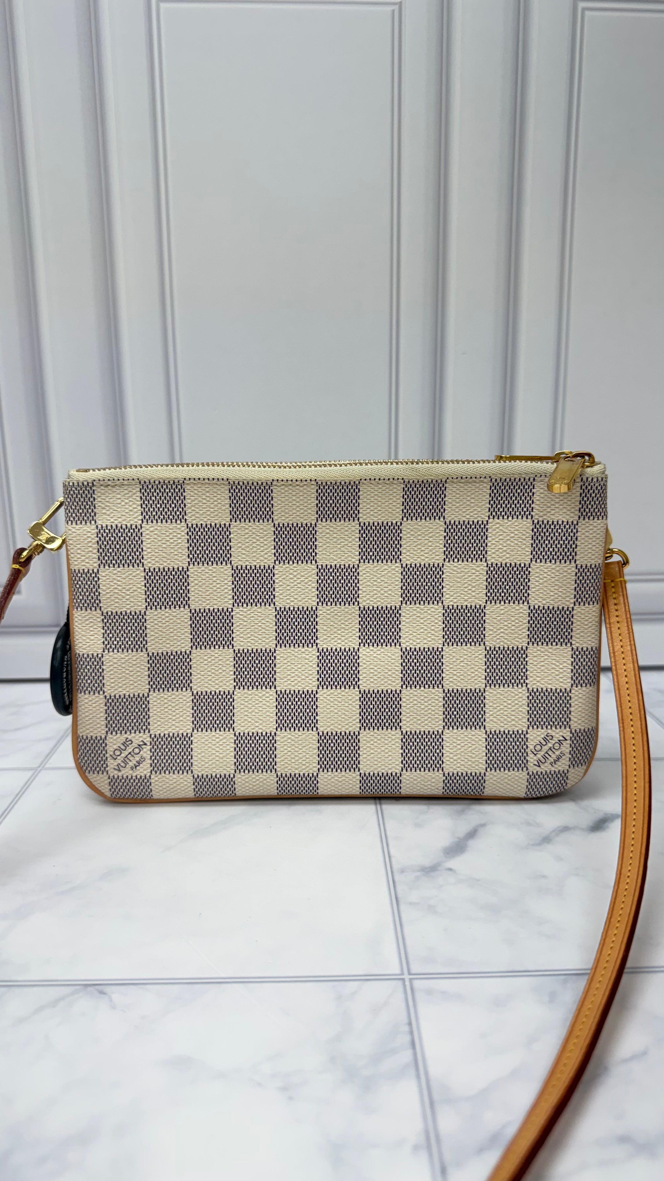 *DONS DROP* Louis Vuitton Damier Azur & Pink Double Zip Crossbody
