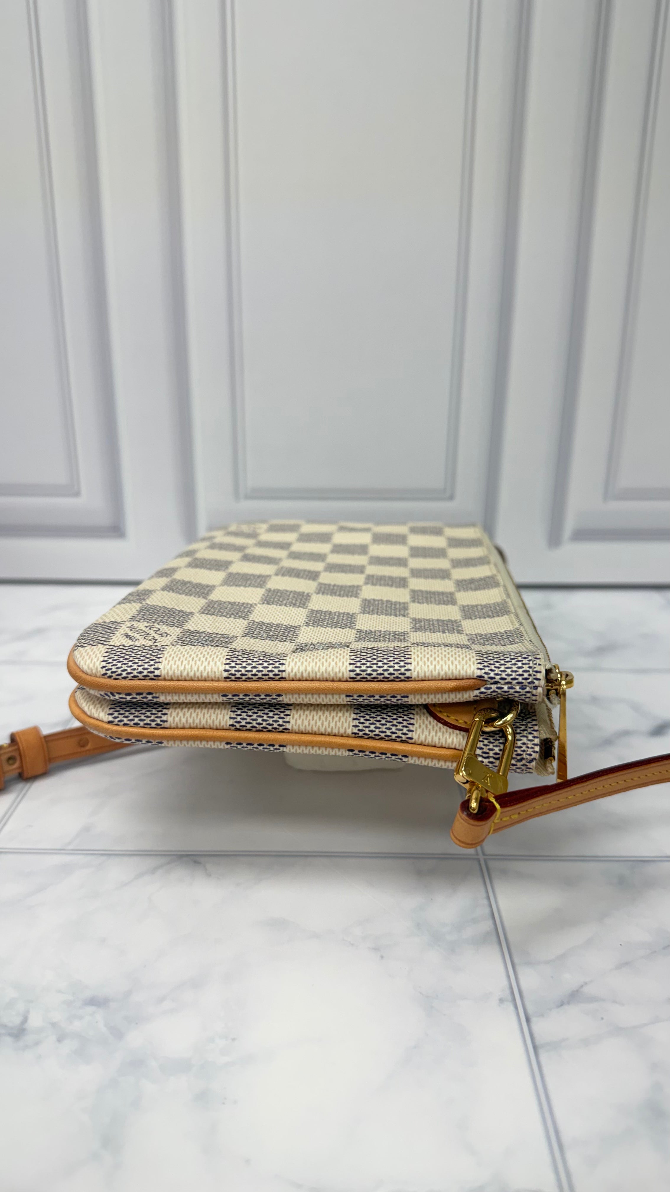 *DONS DROP* Louis Vuitton Damier Azur & Pink Double Zip Crossbody