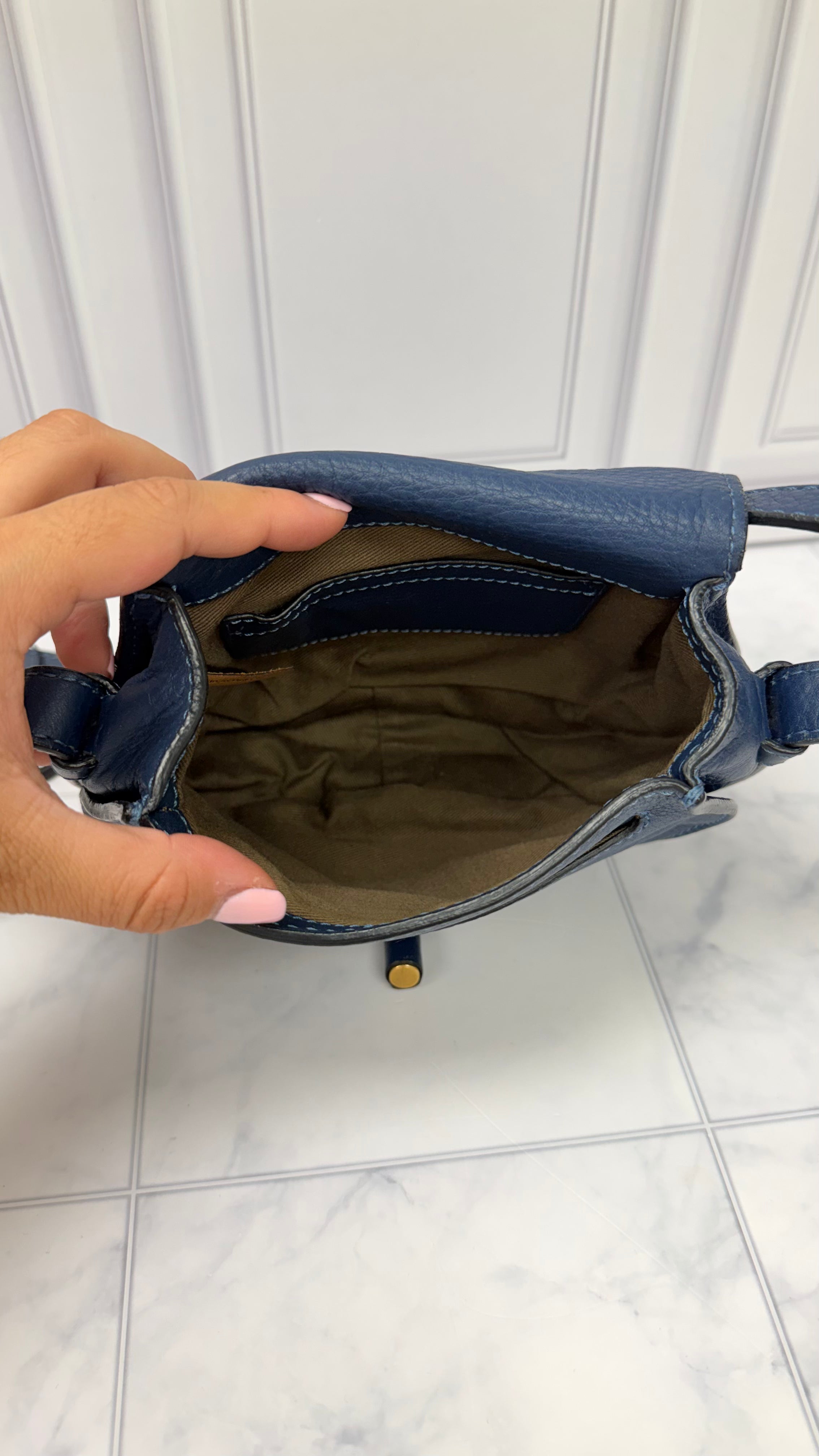 *DONS DROP* Chloe Blue Leather Small Marcie Saddle Bag