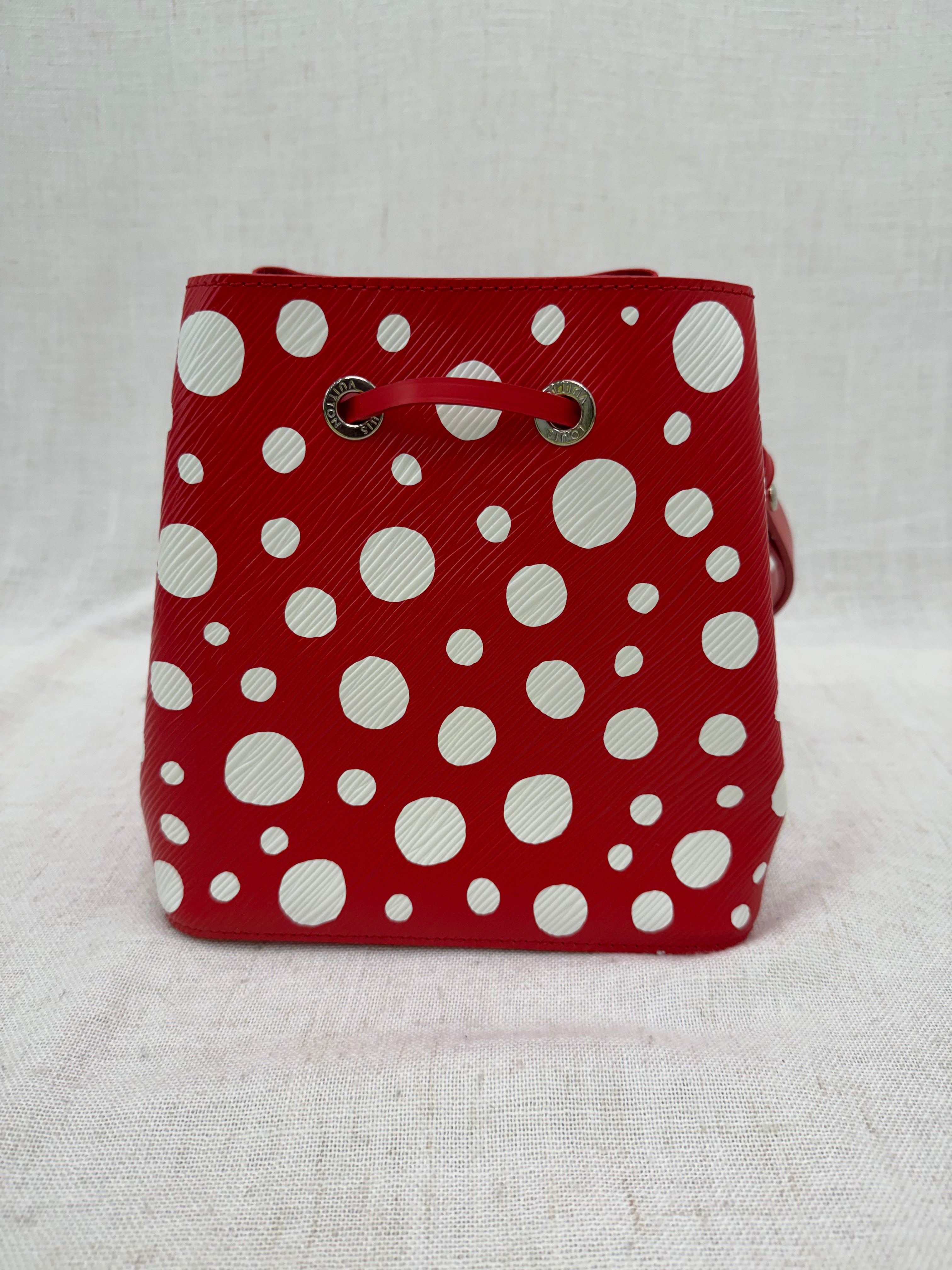 BRAND NEW- Louis Vuitton x Kusama Red Infinity Dots Epi NeoNoe BB Bucket Bag