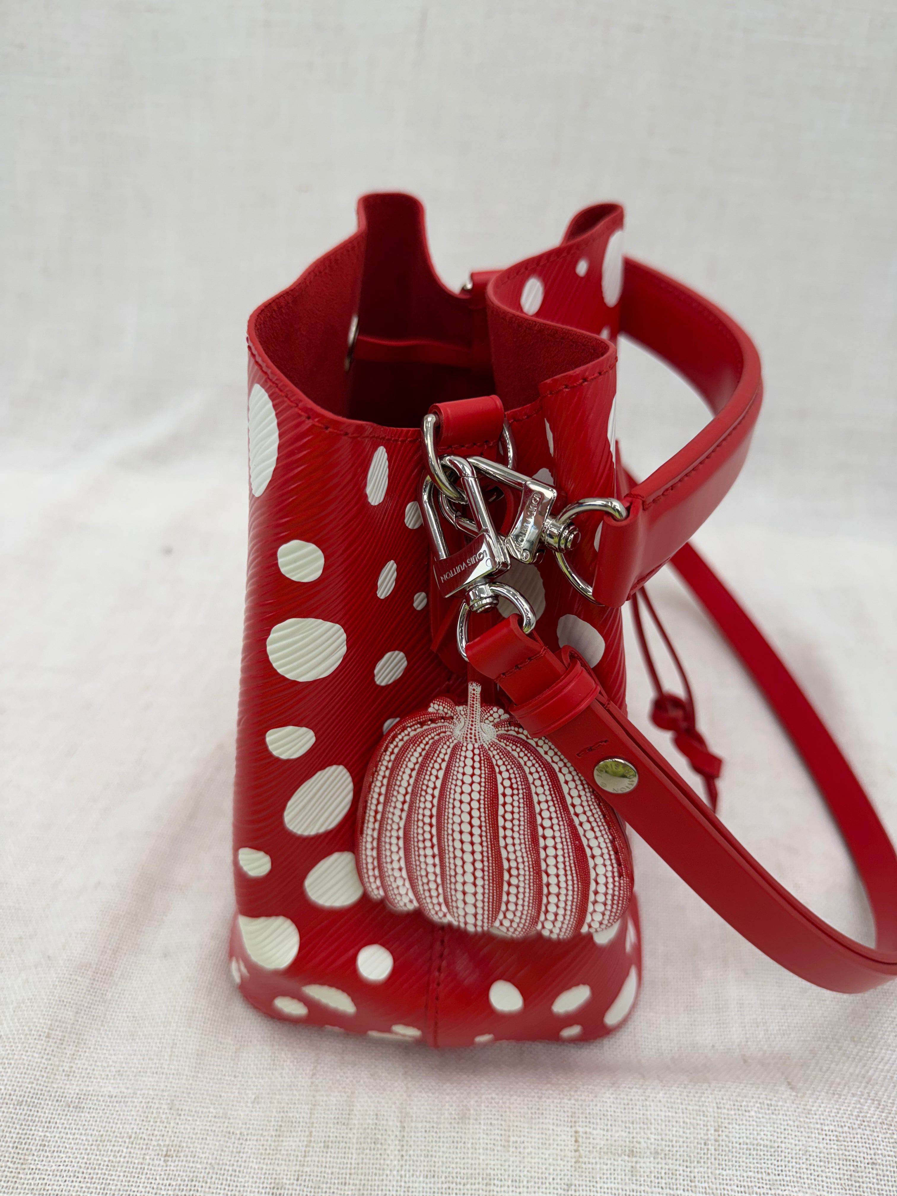 BRAND NEW- Louis Vuitton x Kusama Red Infinity Dots Epi NeoNoe BB Bucket Bag