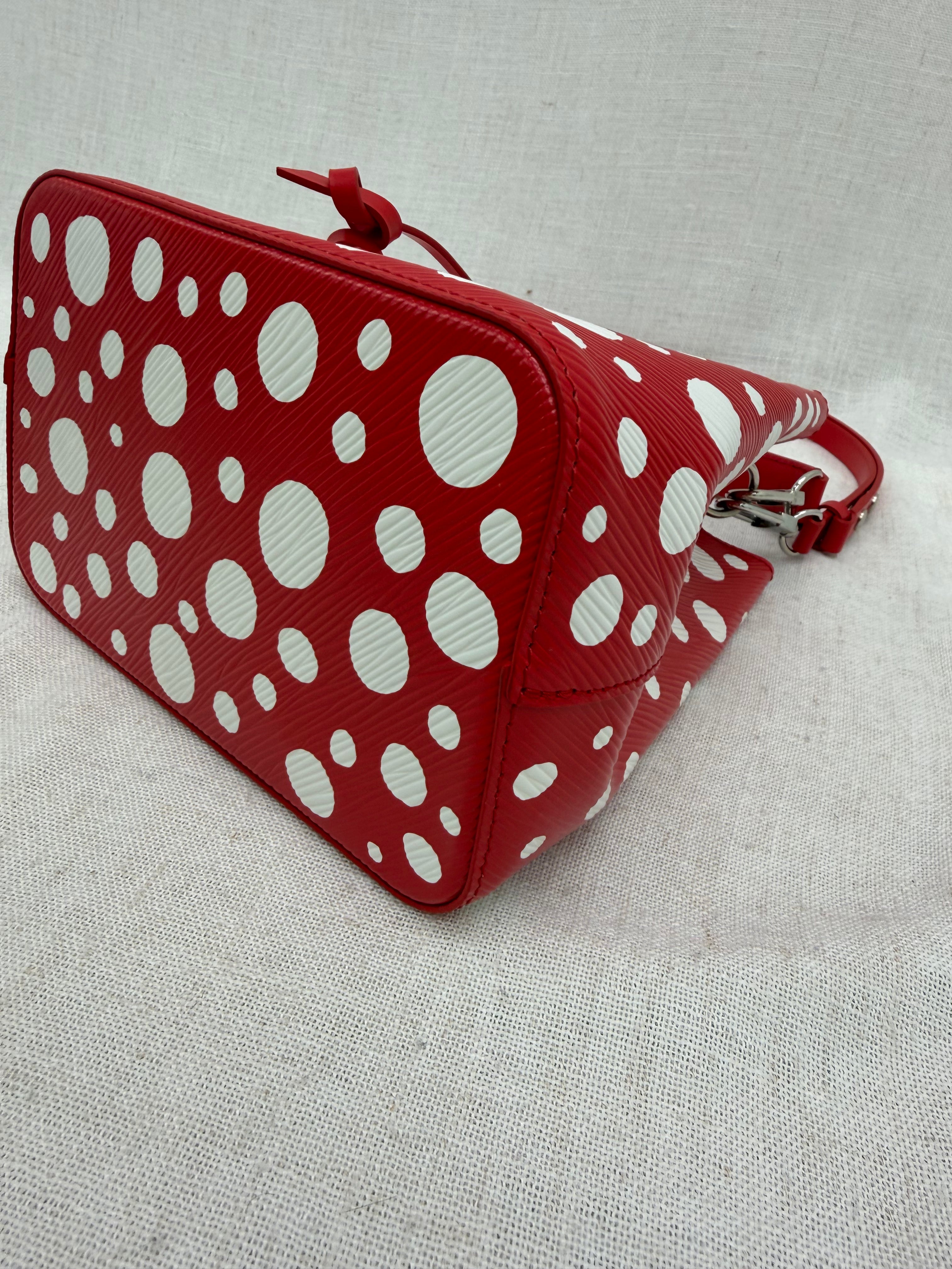 BRAND NEW- Louis Vuitton x Kusama Red Infinity Dots Epi NeoNoe BB Bucket Bag