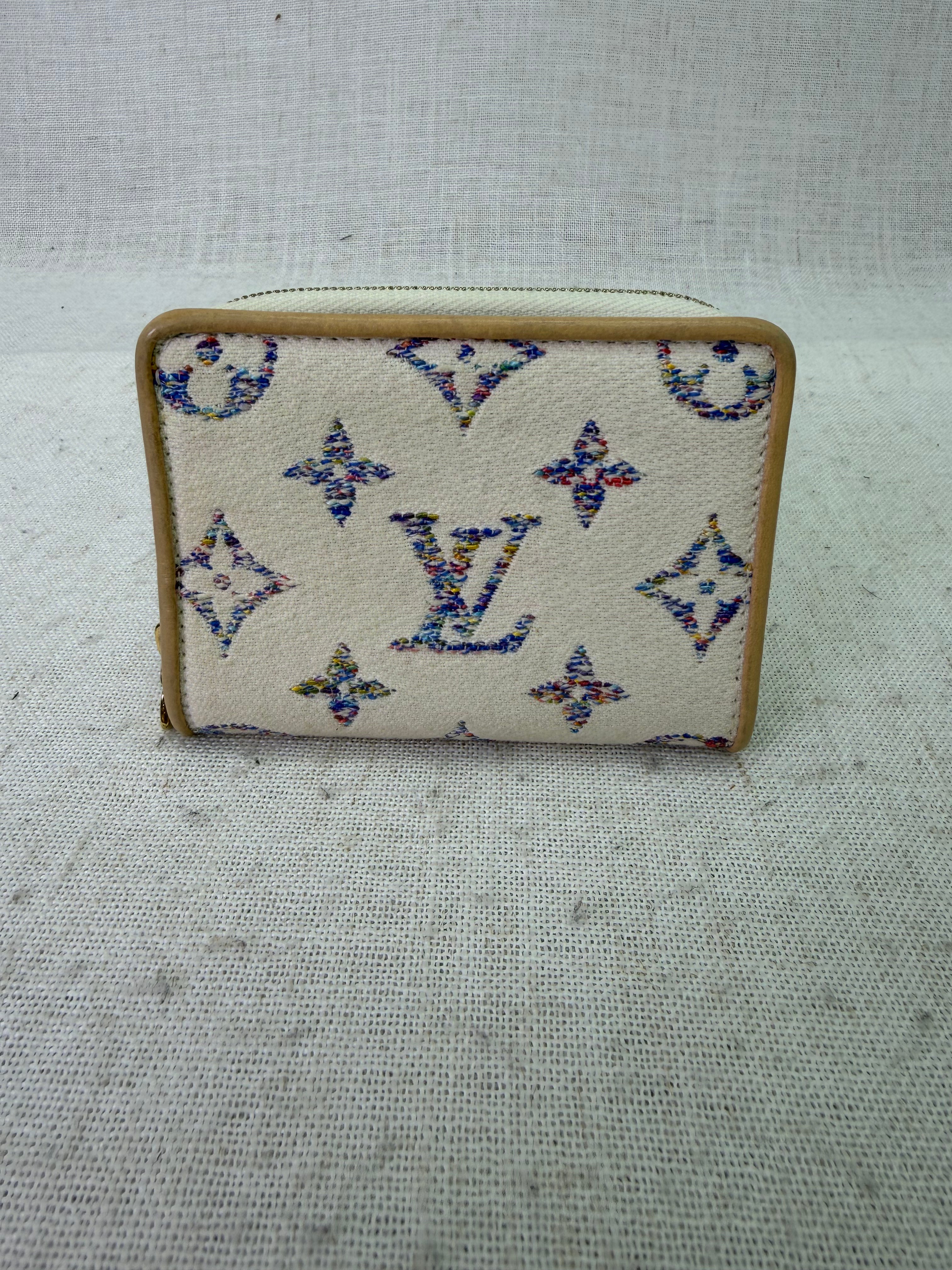 Louis Vuitton White Monogram Jacquard Lou Compact Zippy Wallet