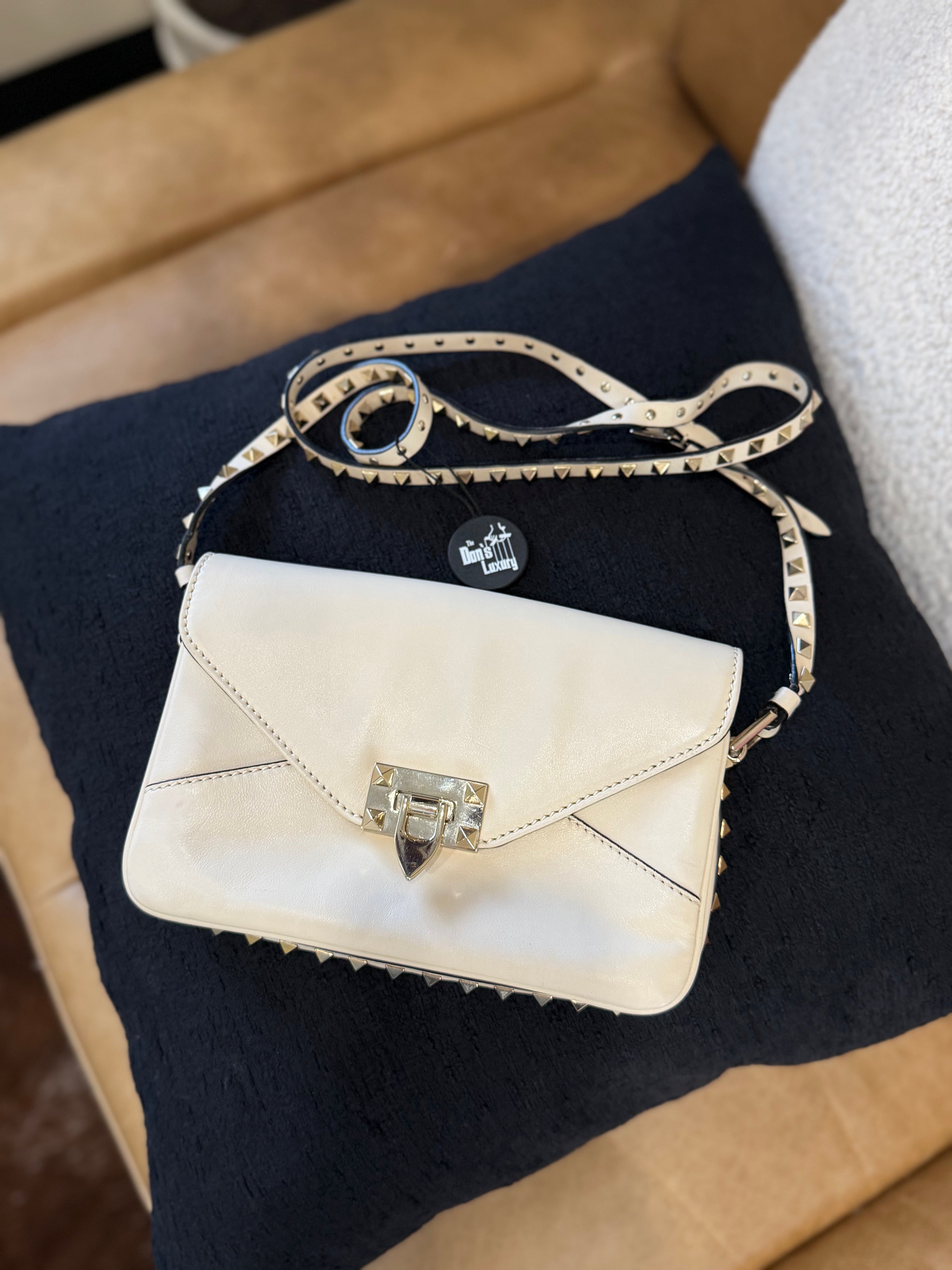 *DONS PRE-DROP* Valentino Ivory Leather Rockstud Crossbody