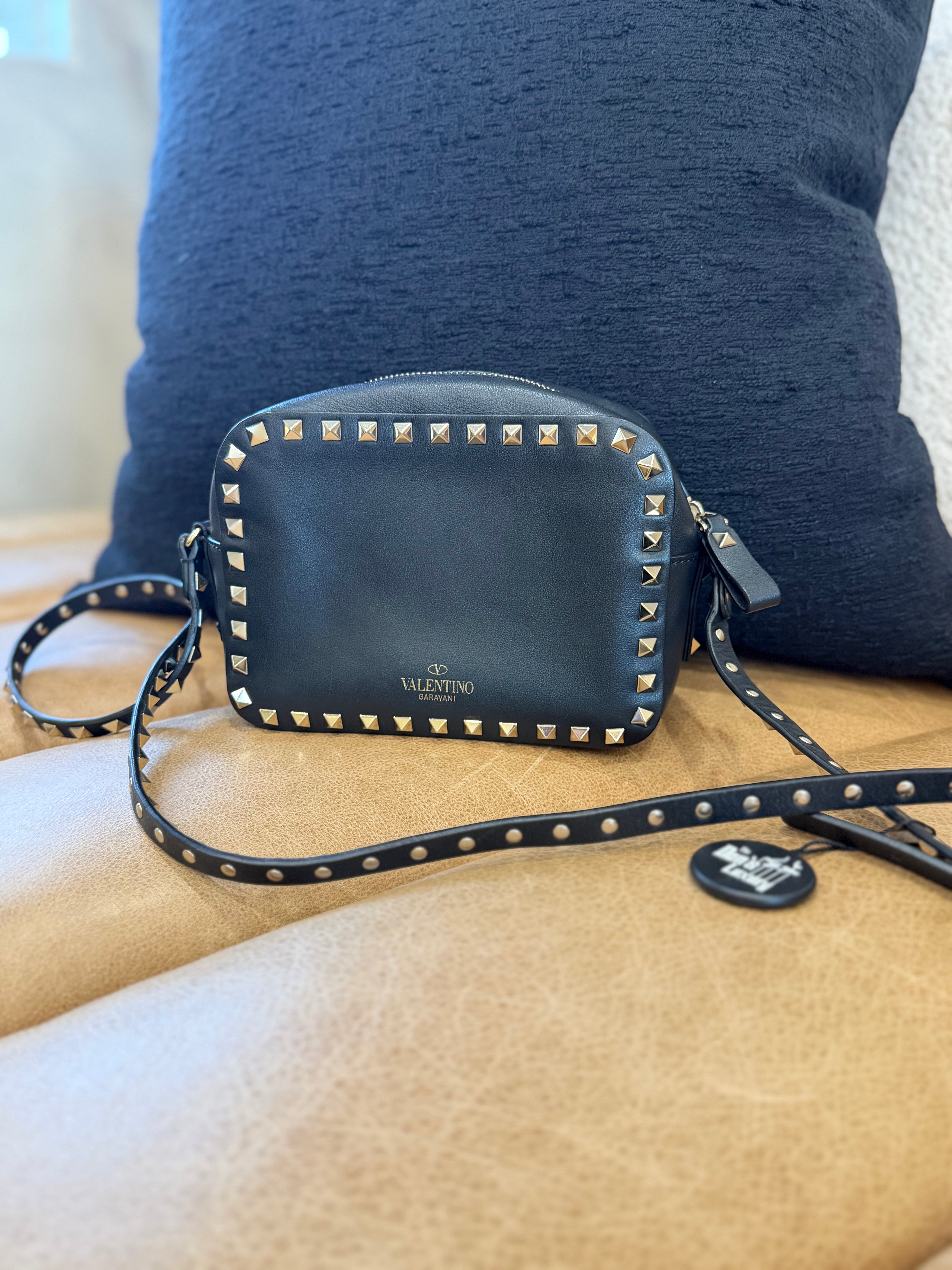 *DONS PRE-DROP* Valentino Black Leather Rockstud Camera Bag