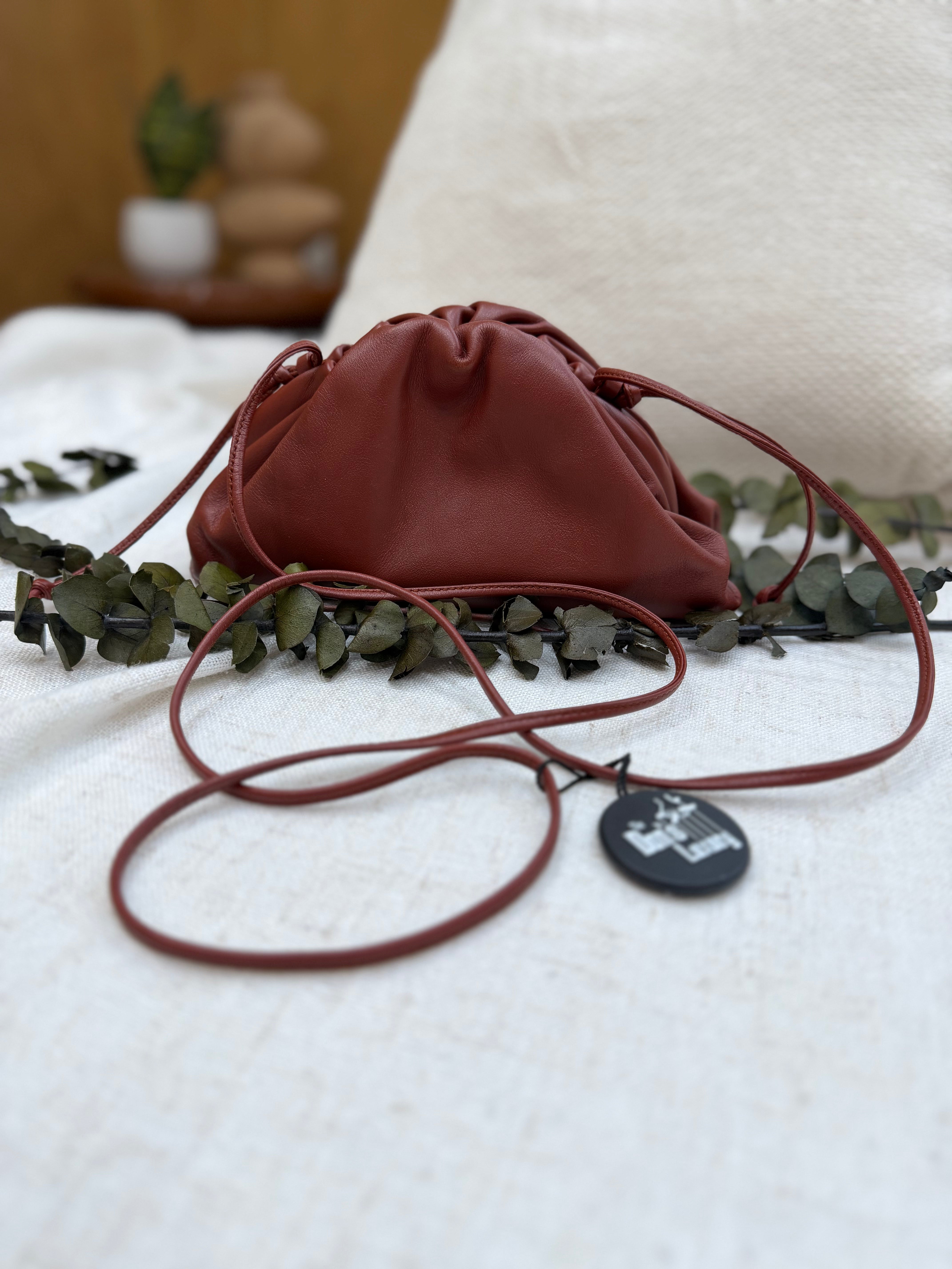 *DONS PRE-DROP* Bottega Veneta Rust Leather Mini Pouch Crossbody Bag