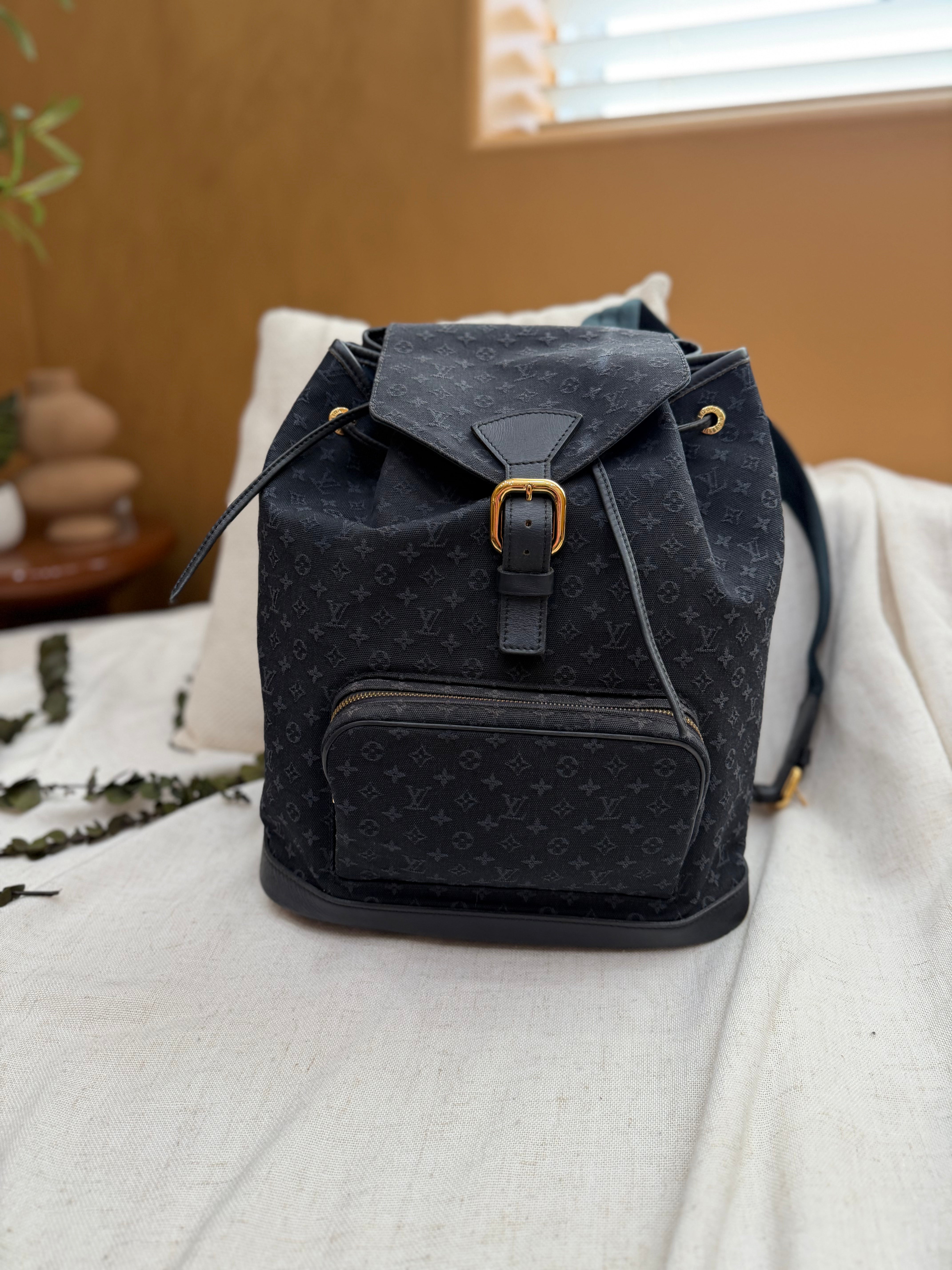 Louis Vuitton RARE Blue Mini Lin Montsouris GM Backpack