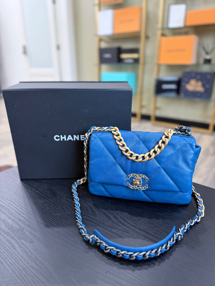 Chanel Blue Lambskin Quilted Flap Bag
