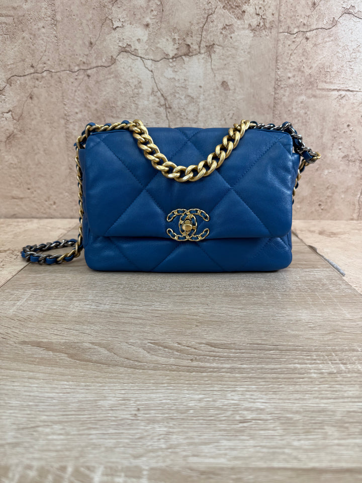 Chanel Blue Lambskin Quilted Flap Bag