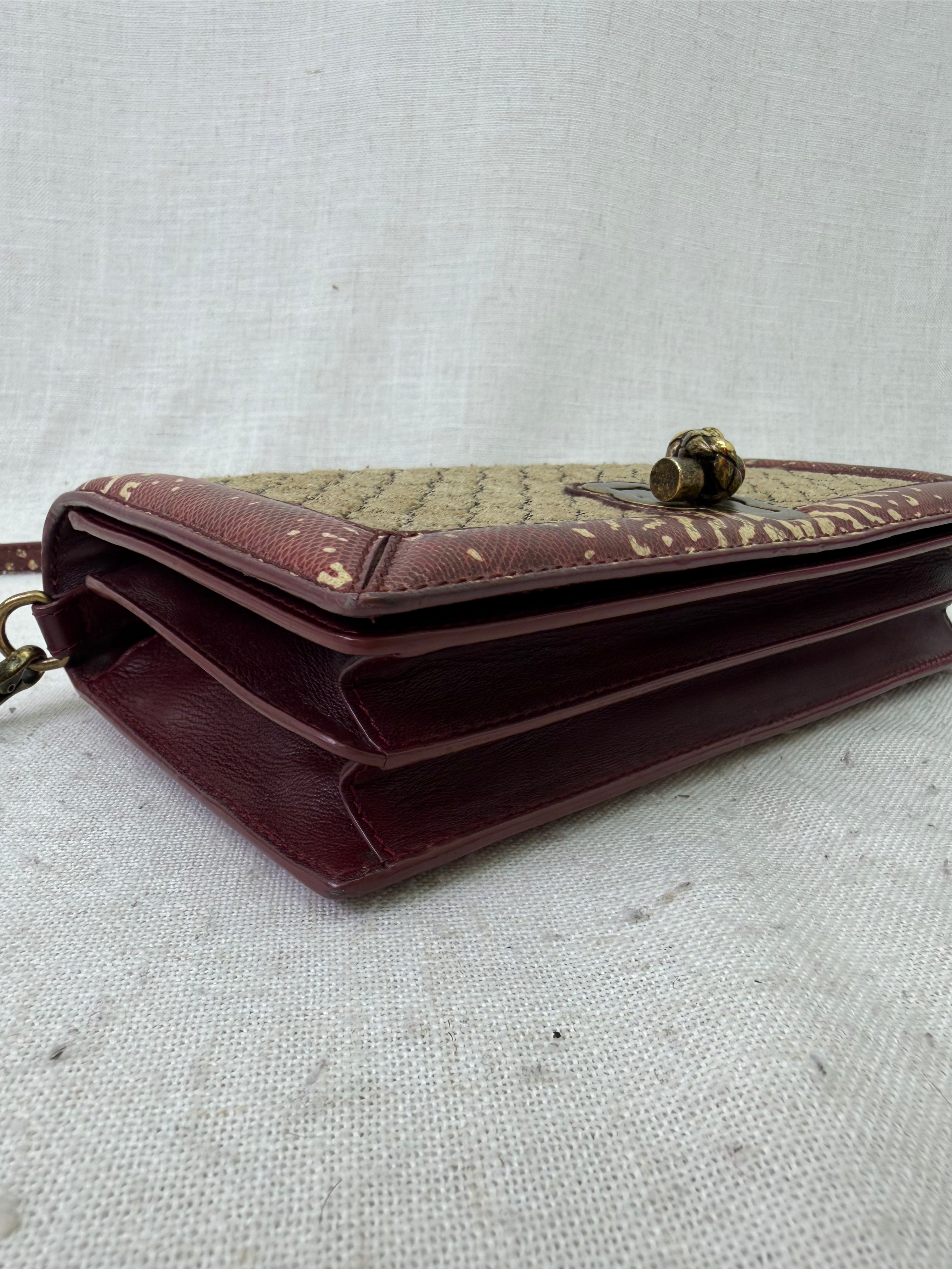 Bottega Veneta Knit Intrecciato & Snakeskin Trim Olimpia Knot Chain Clutch